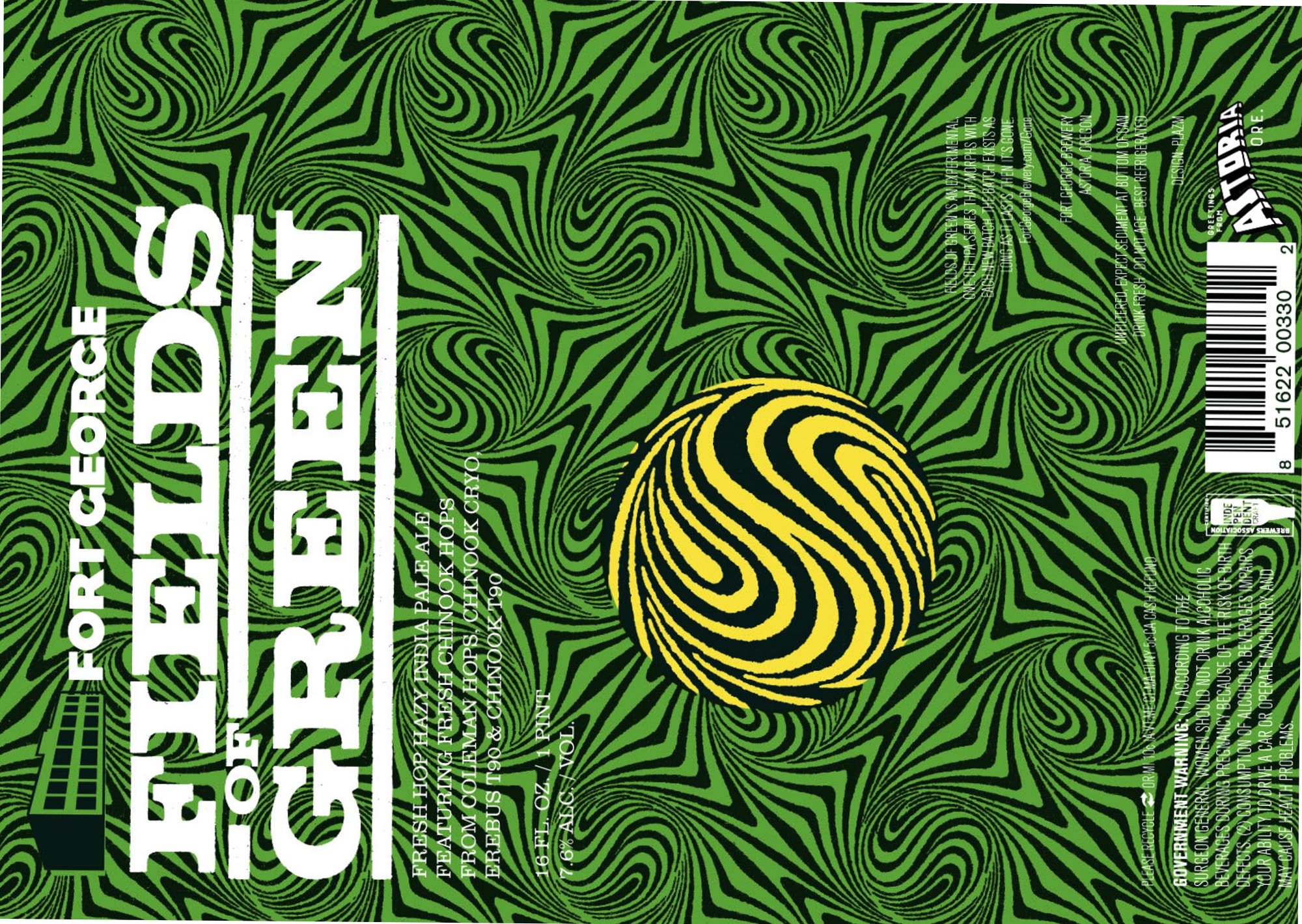 Fields of Green by Fort George Brewery - beer label