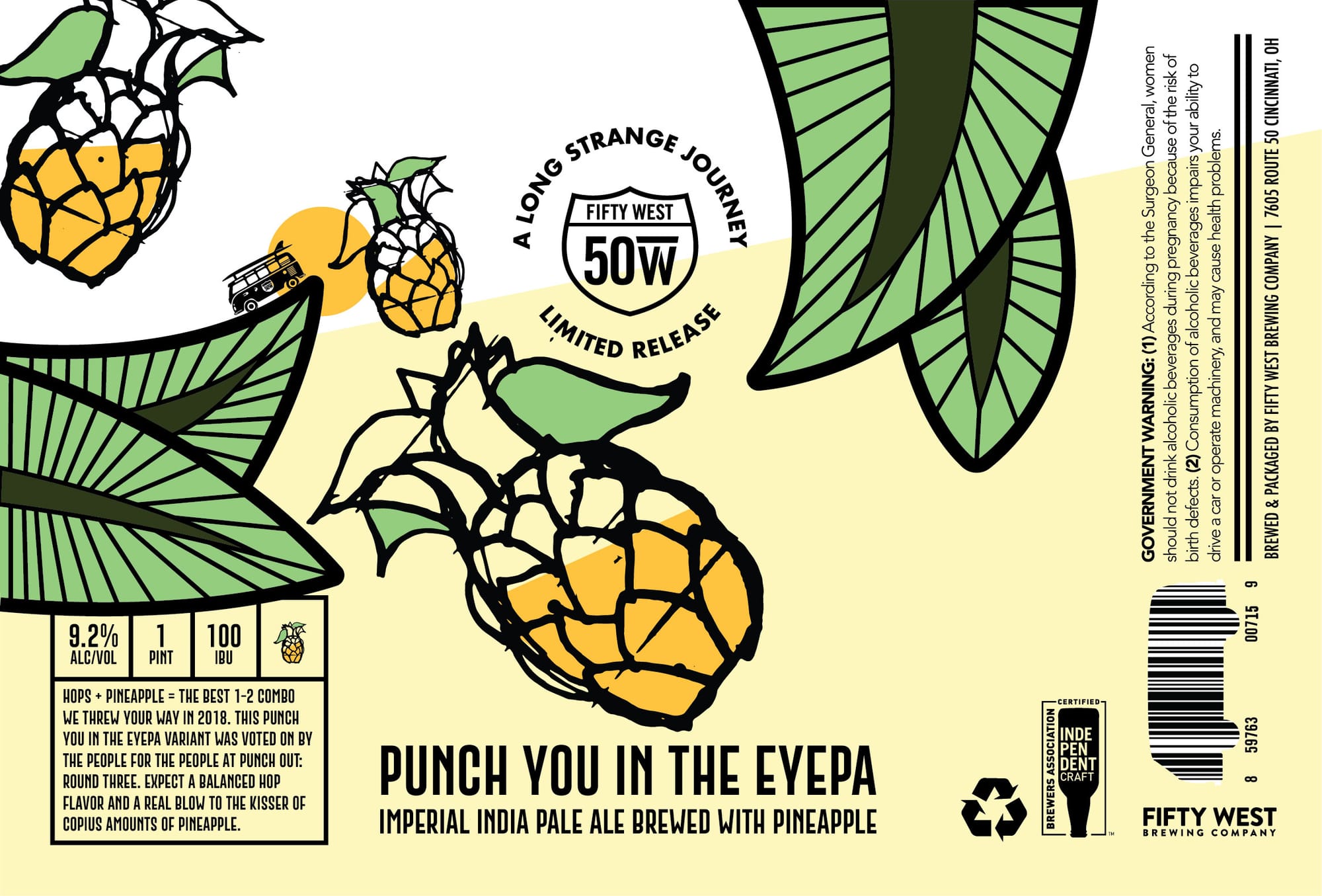 Punch You In The Eyepa by Fifty West Brewing Company - beer label