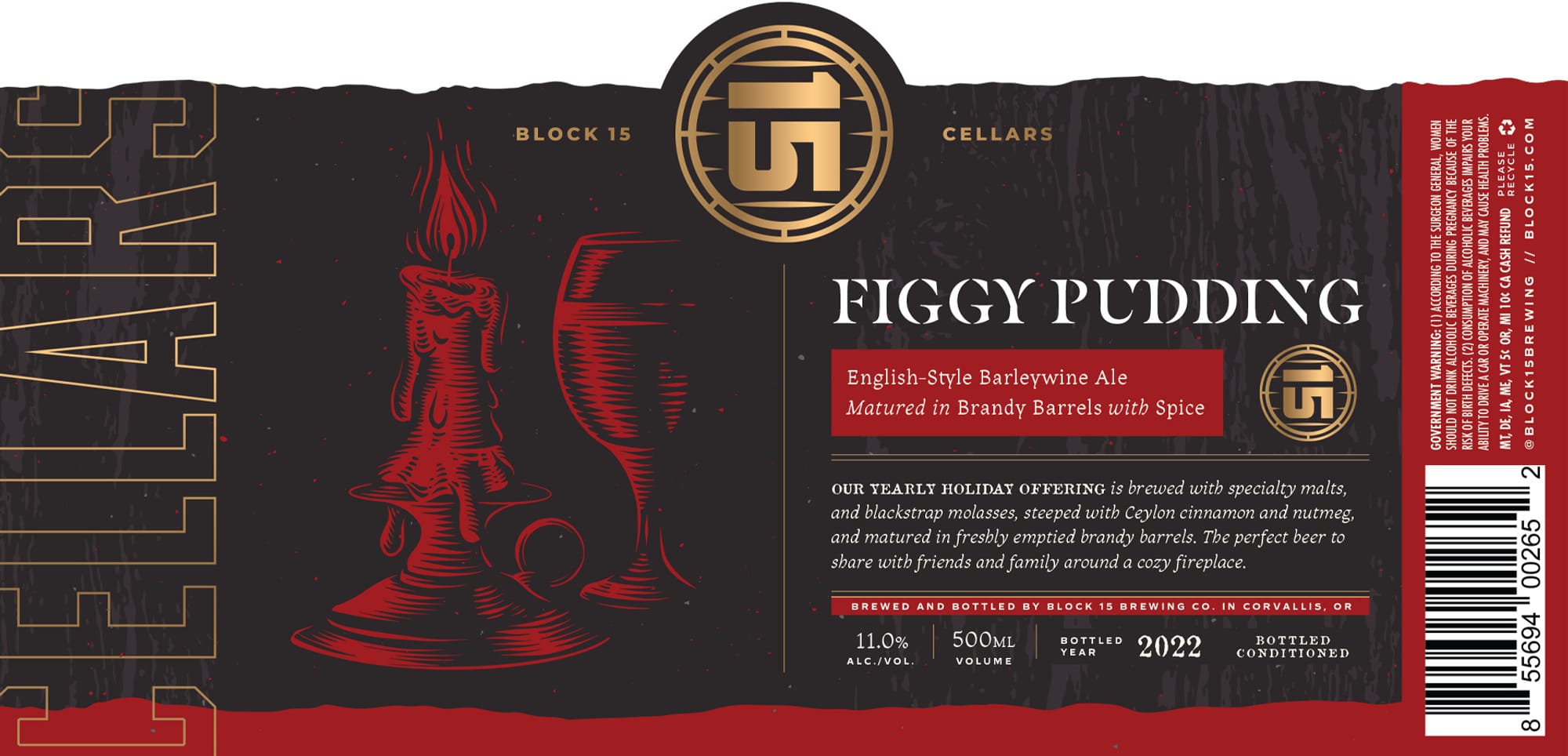Figgy Pudding by Block 15 Brewing Co. - beer label