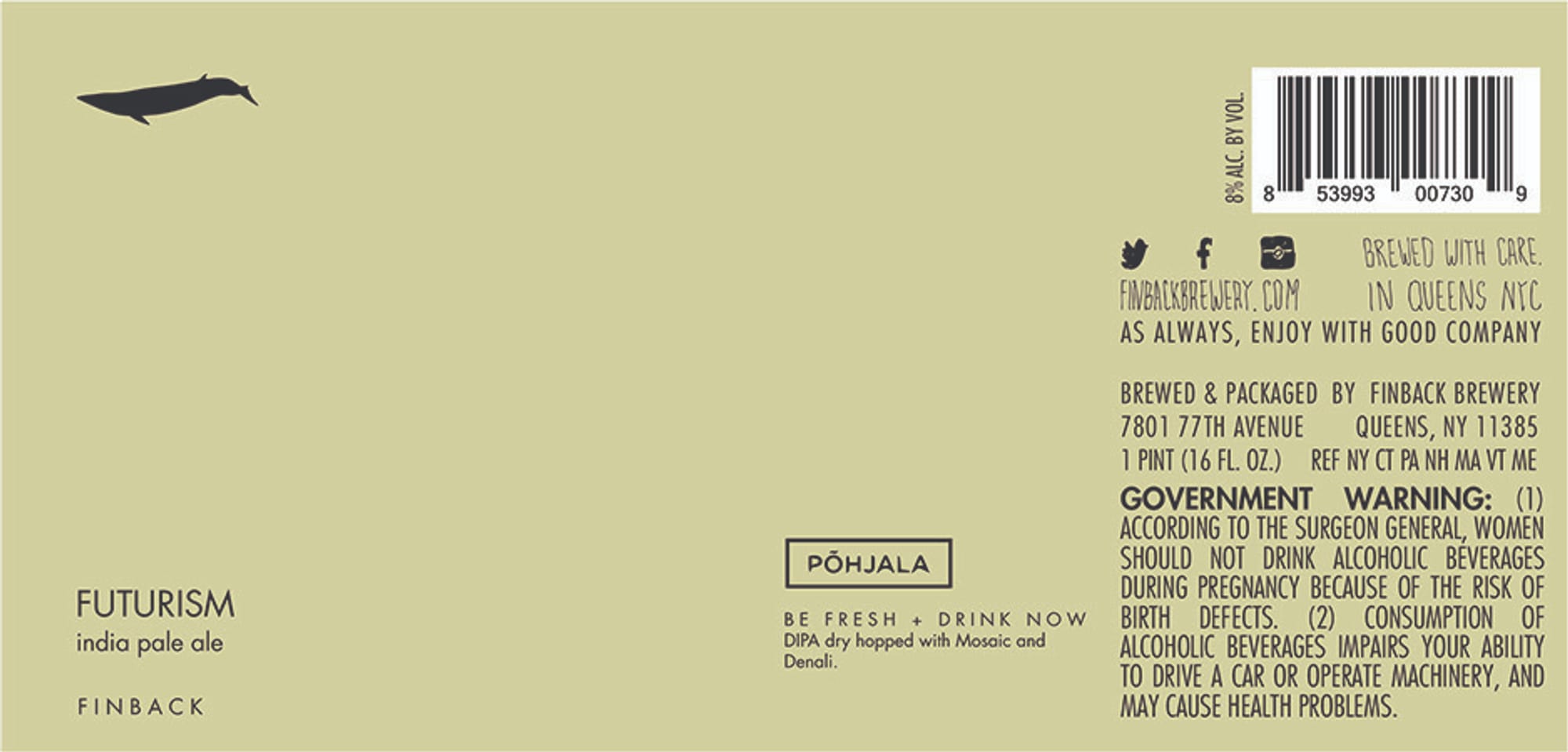 Pōhjala Futurism by Finback Brewery - beer label