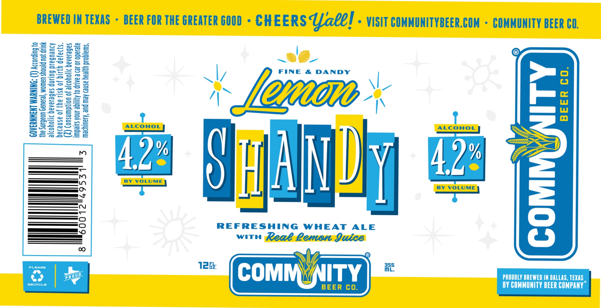 Fine & Dandy Shandy by Community Beer Co. - beer label