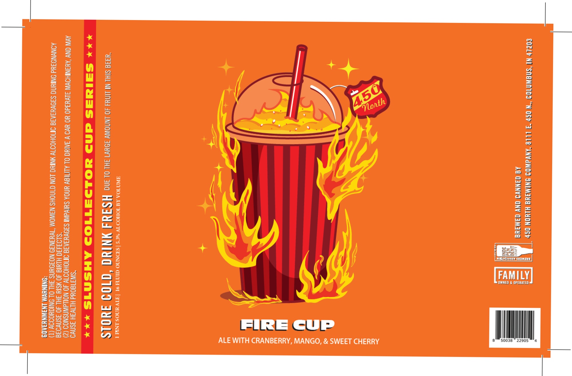 Fire Cup by 450 North Brewing Company - beer label