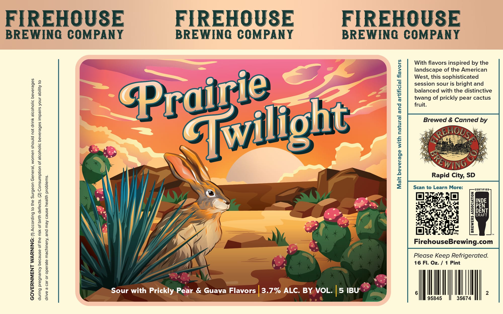 Prairie Twilight by Firehouse Brewing Company - beer label