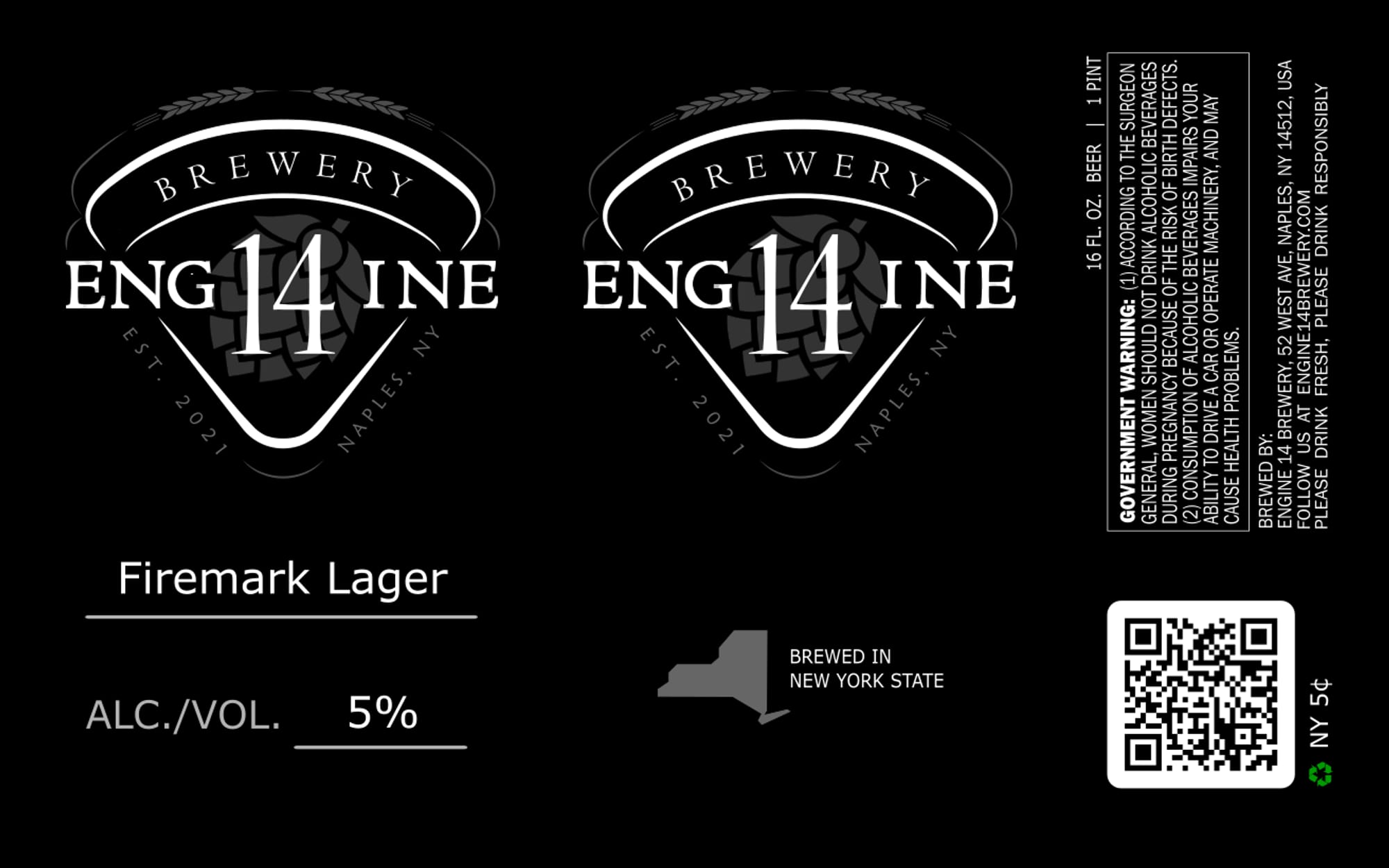 FIREMARK LAGER by ENGINE 14 BREWERY - beer label