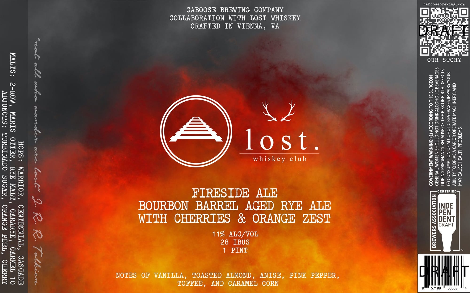 Fireside Ale by CabOOSE Brewing Company - beer label