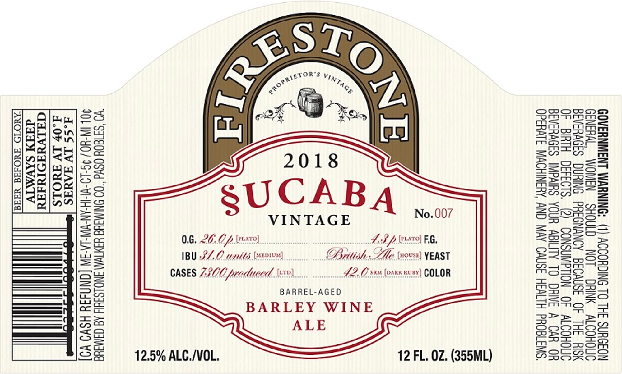 Sucaba by Firestone Walker - beer label