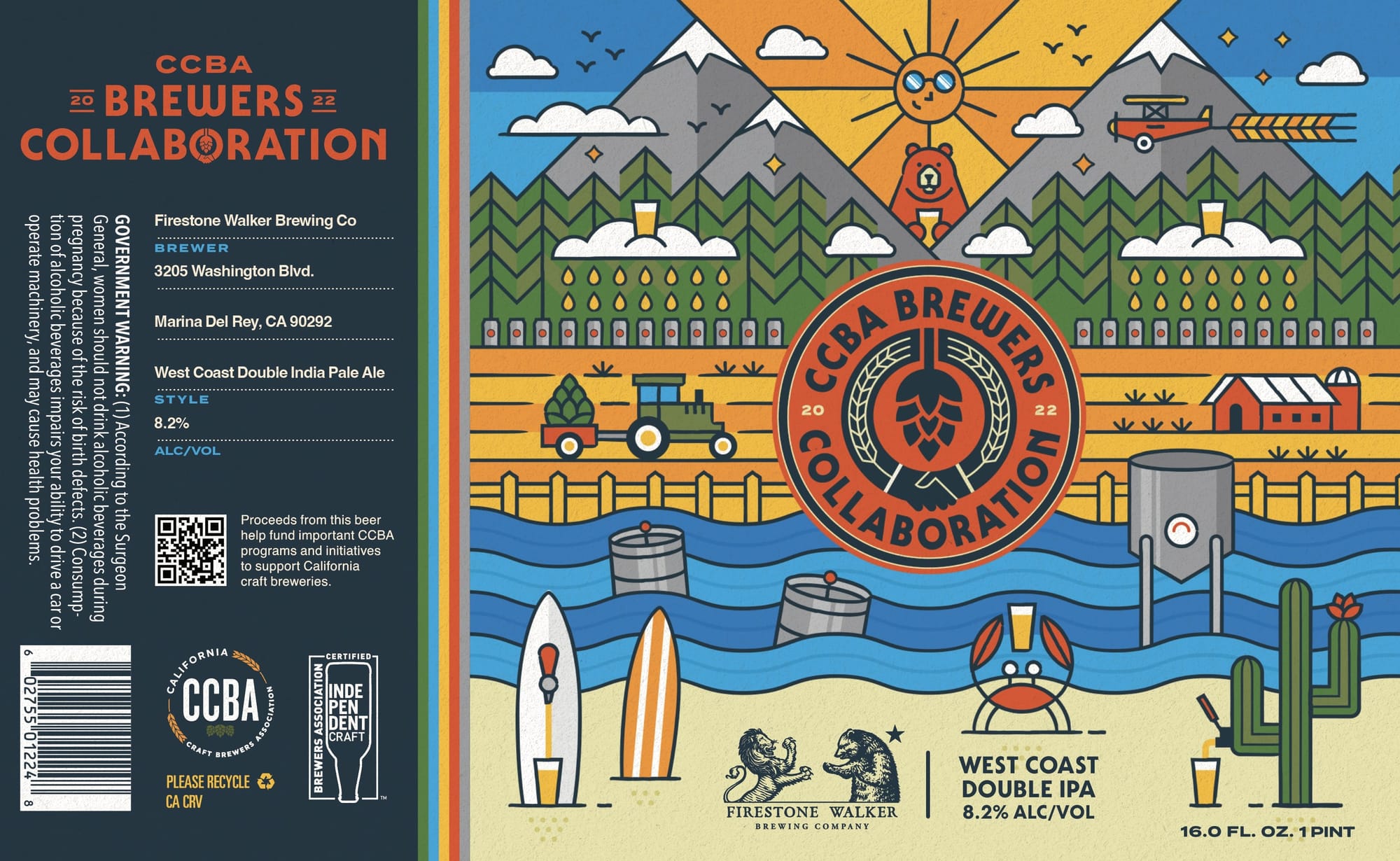 CCBA Collaboration West Coast Double IPA by Firestone Walker - beer label
