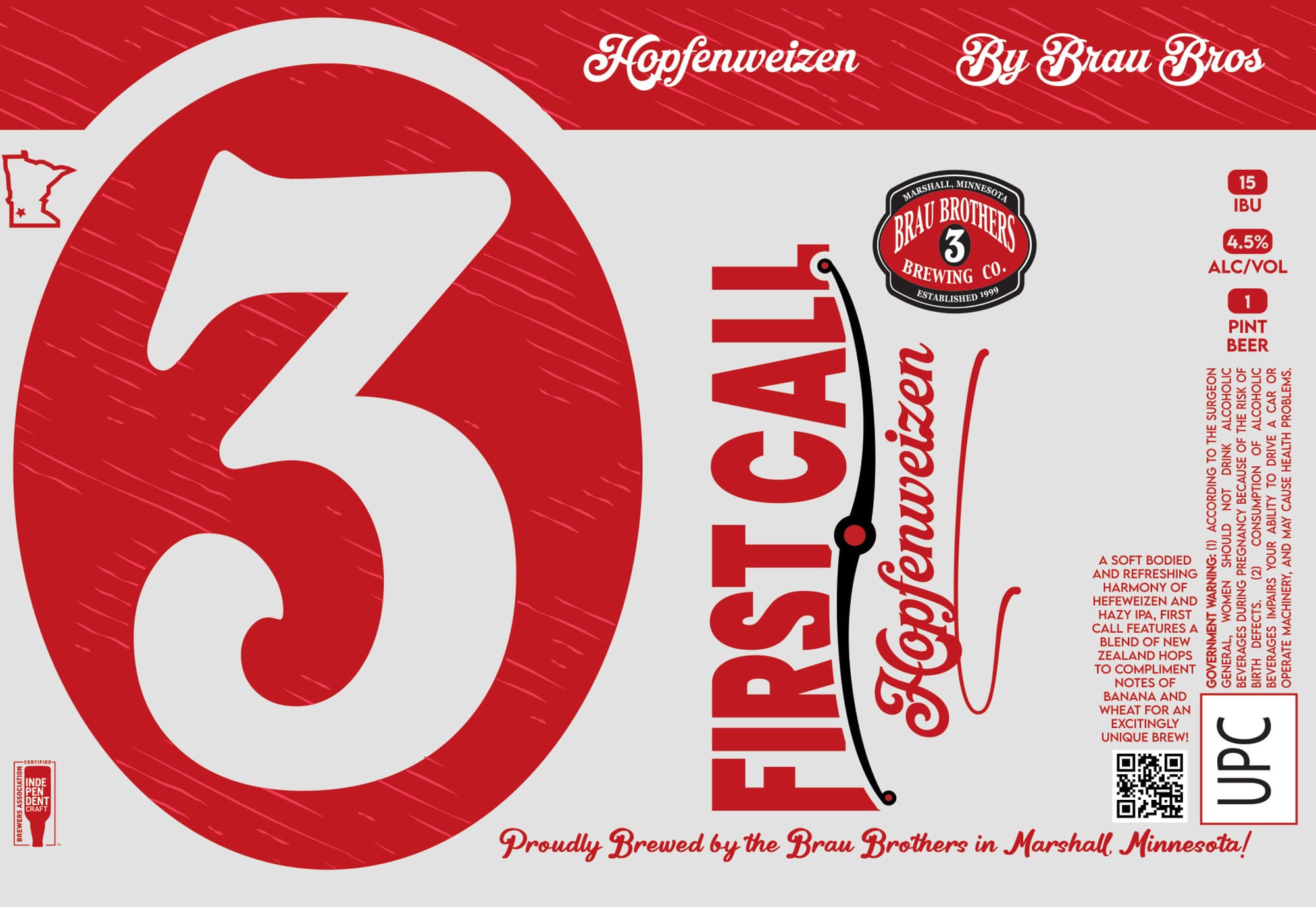 First Call by Brau Brothers Brewing Co. - beer label