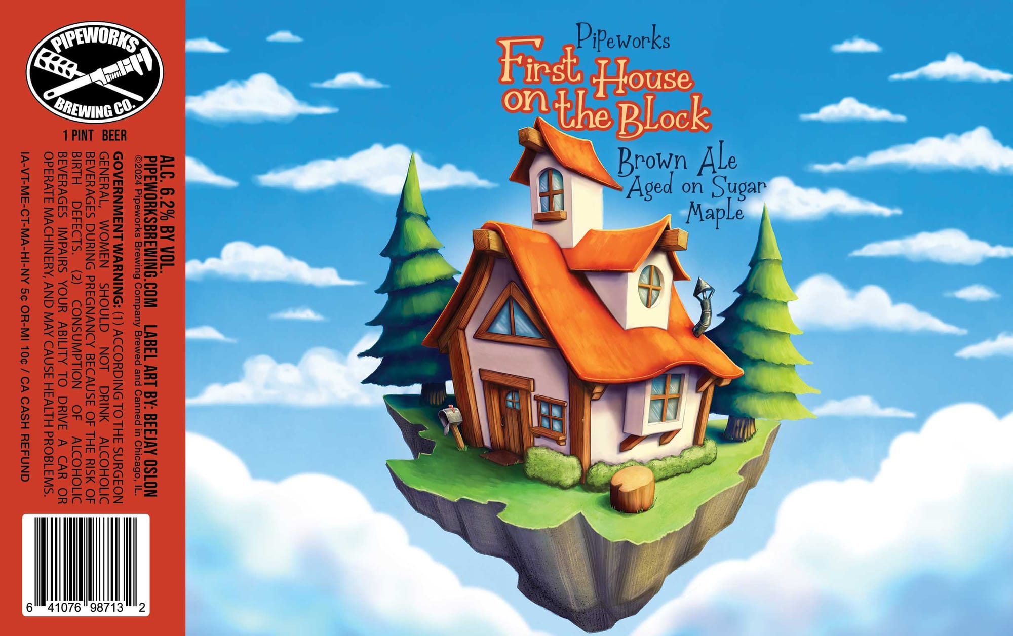 First House on the Block by Pipeworks Brewing Co. - beer label