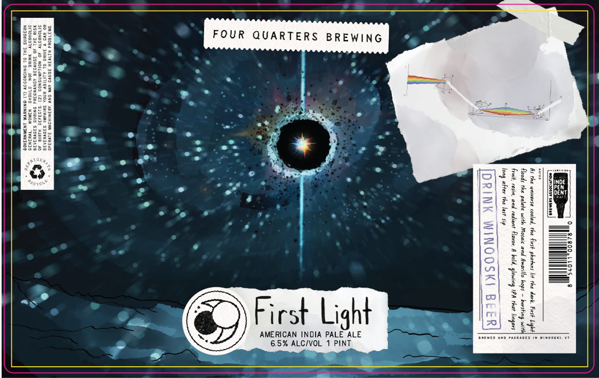 First Light by Four Quarters Brewing - beer label