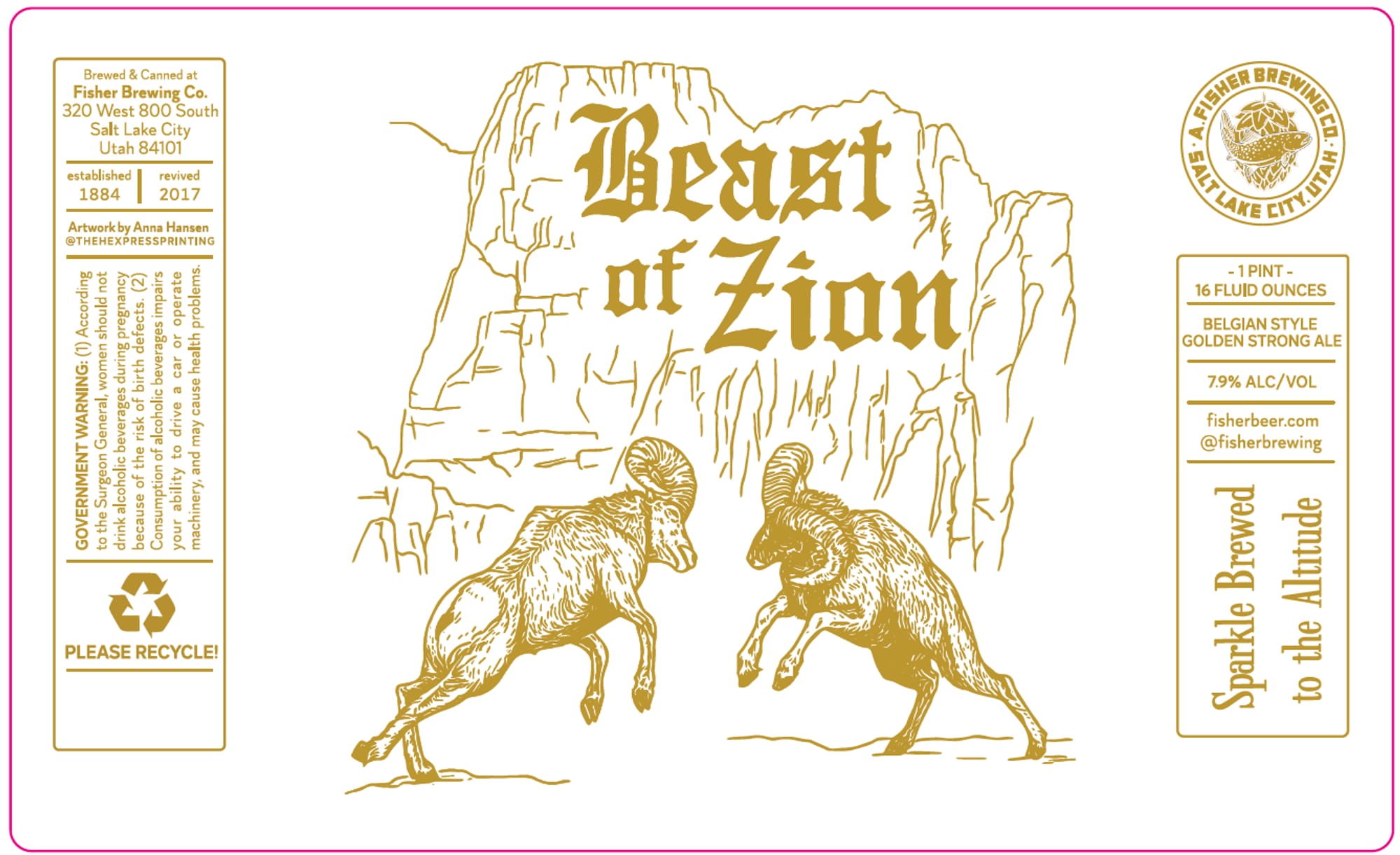 Beast of Zion by Fisher Brewing Co. - beer label