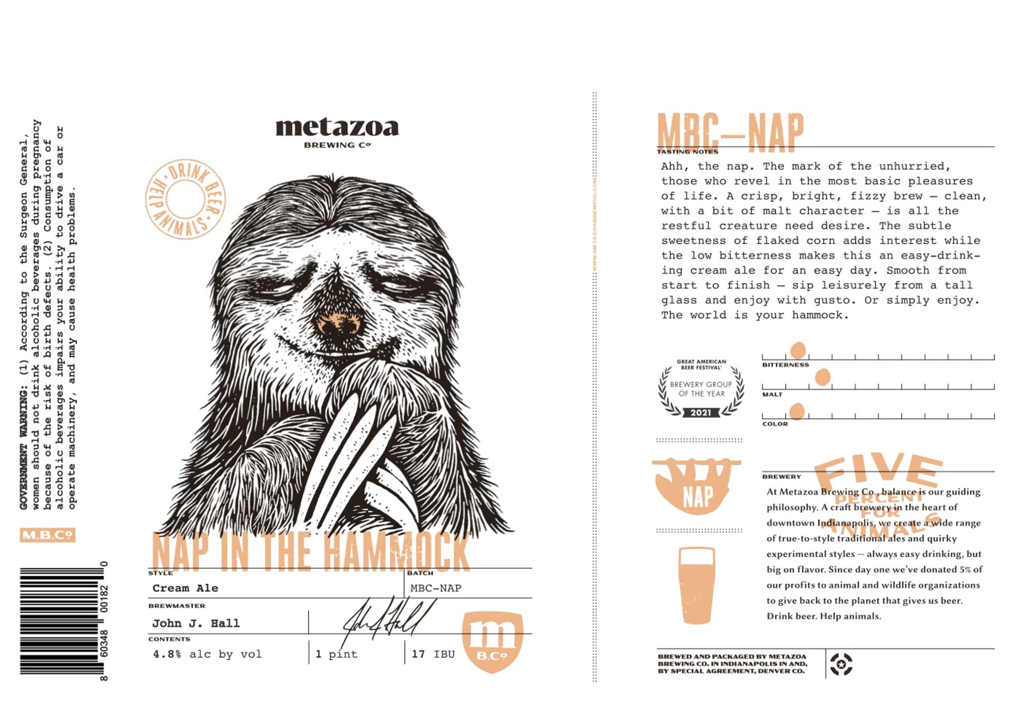 Five Nap by Metazoa Brewing Co. - beer label
