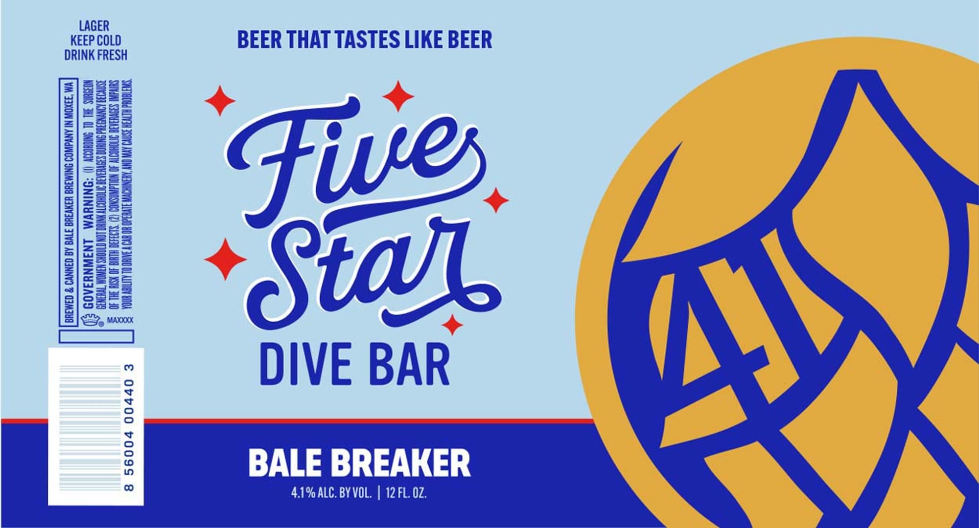 Five Star Dive Bar by Bale Breaker Brewing Company - beer label