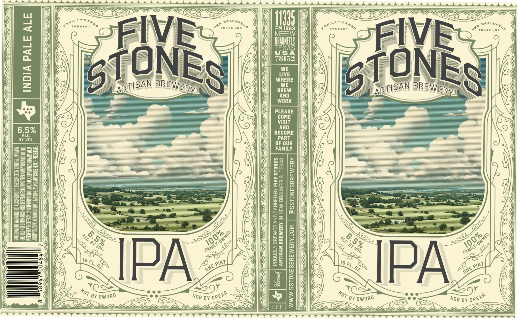 Five Stones IPA by Five Stones Brewery - beer label