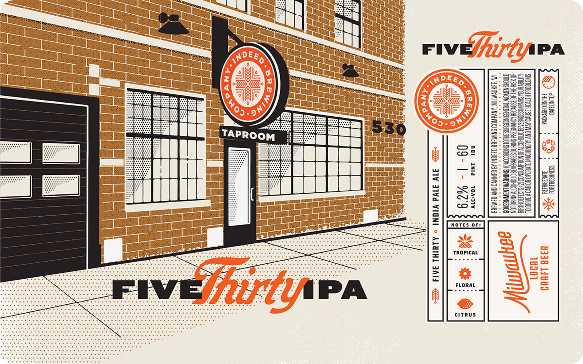 FiveThirty IPA by Indeed Brewing Company - beer label