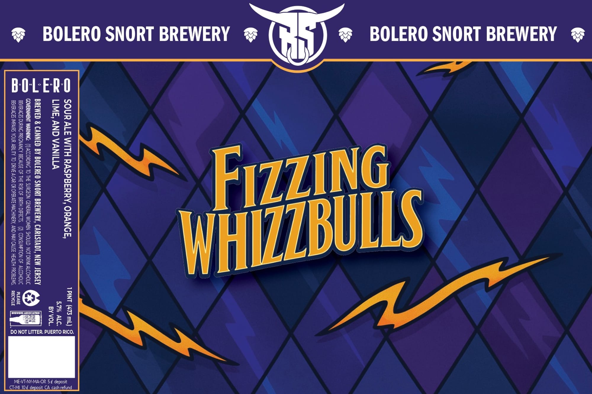 Fizzing Whizzbulls by Bolero Snort Brewery - beer label