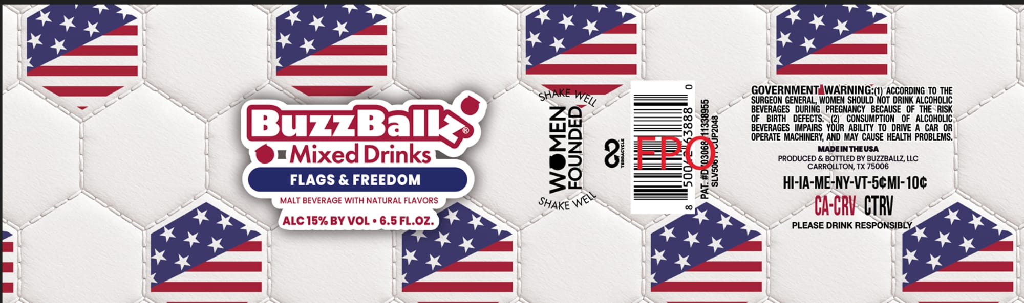 Flags & Freedom by BuzzBall, LLC - beer label