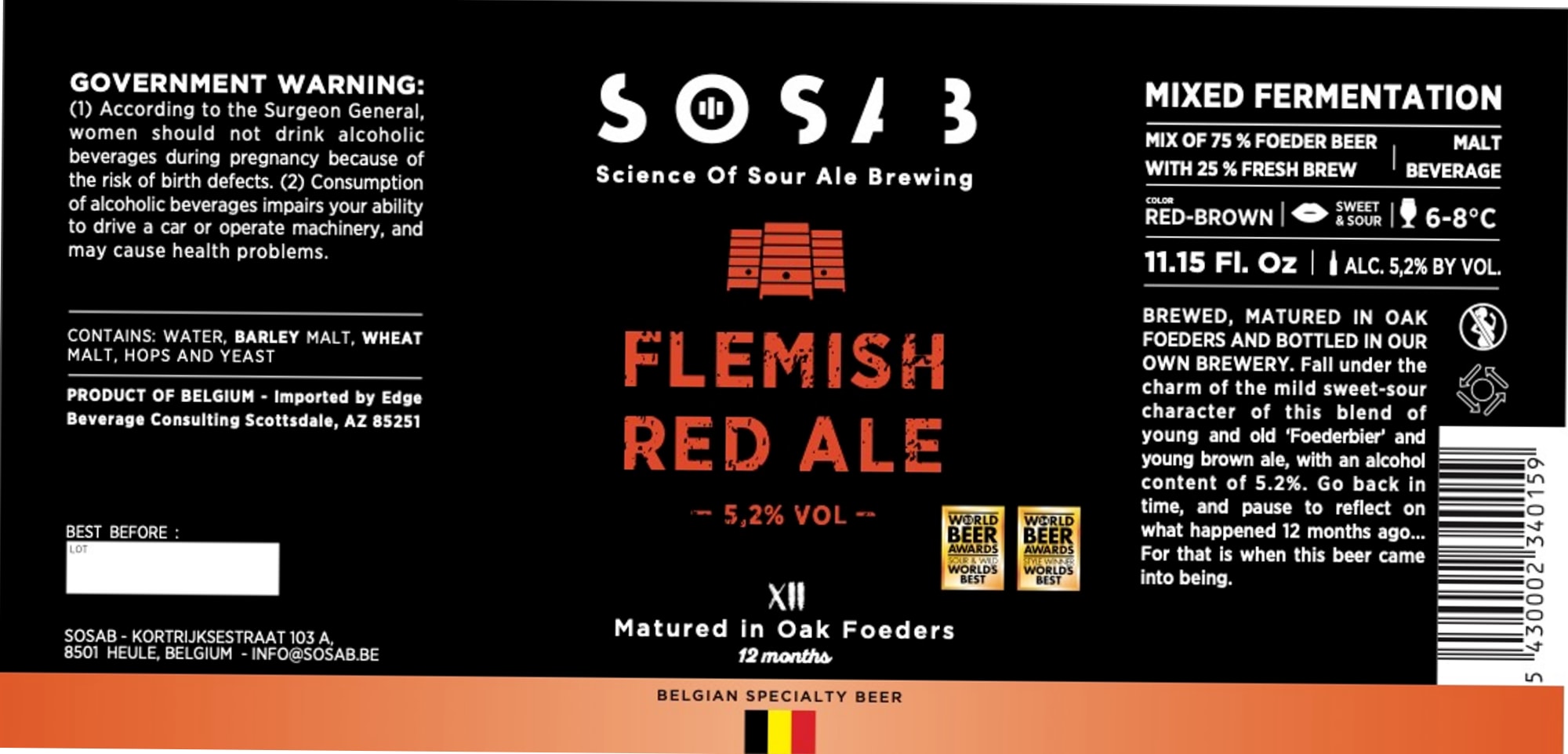 Flemish Red Ale by SOSA - beer label