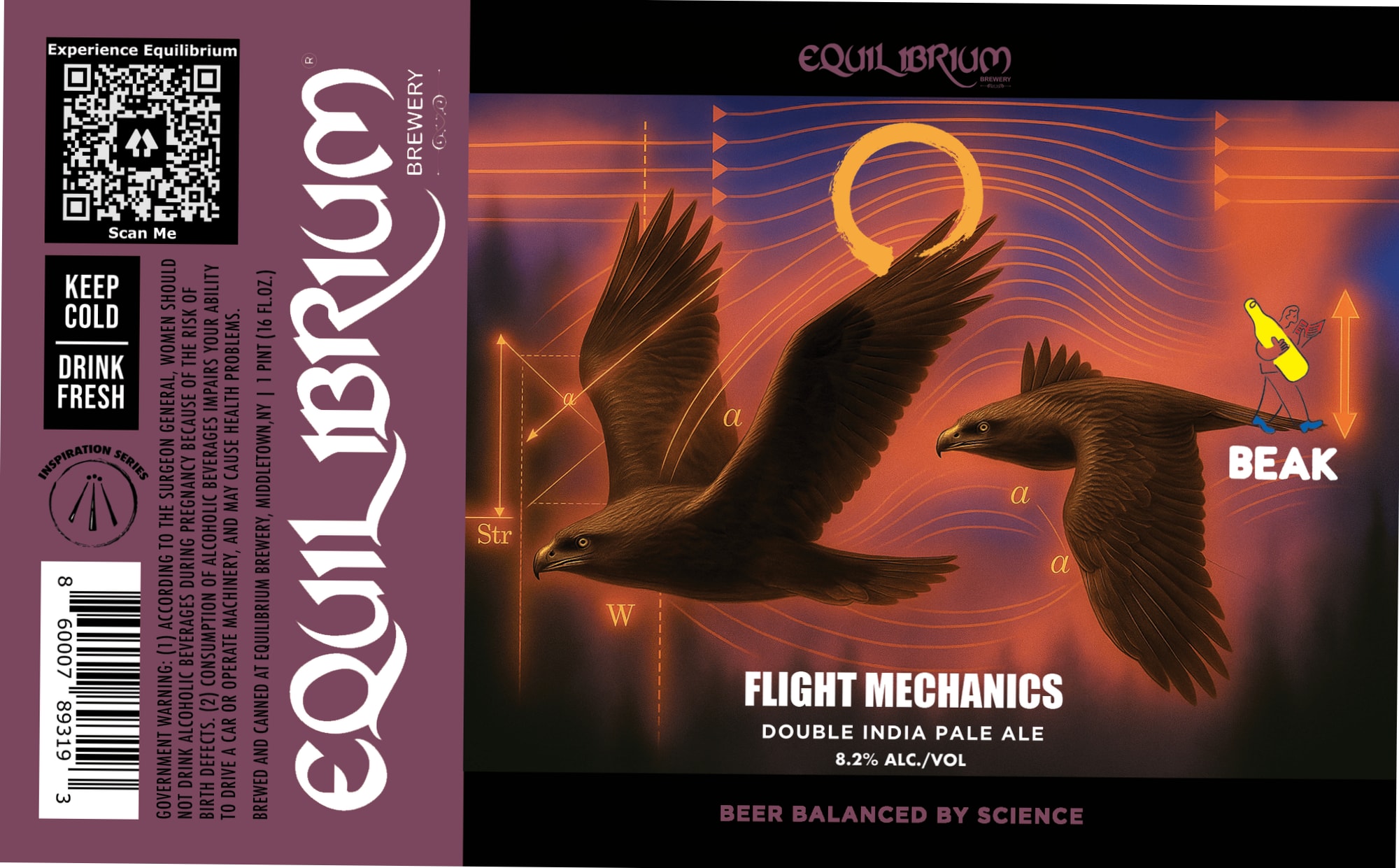 Flight Mechanics by Equilibrium Brewery - beer label