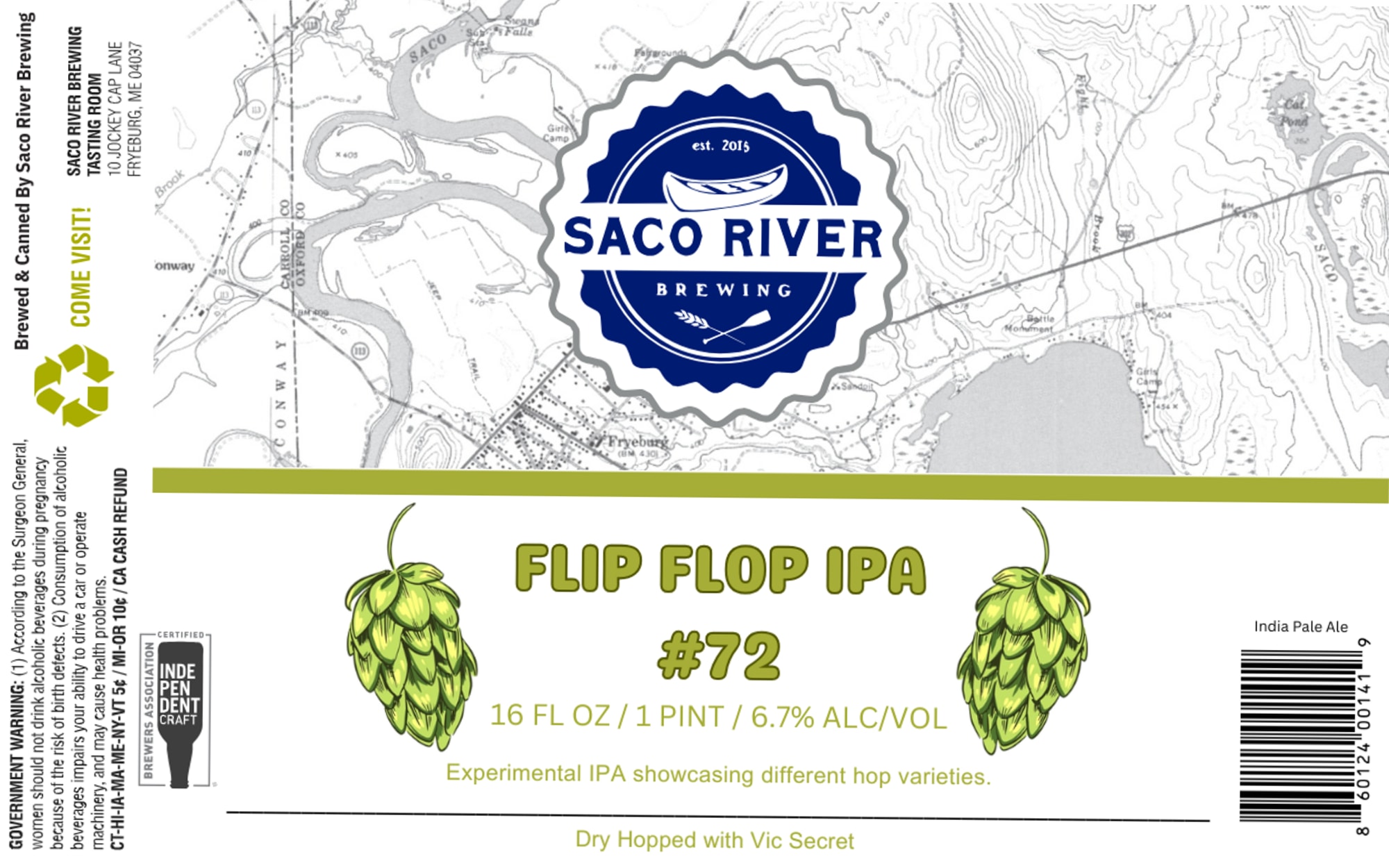 Flip Flop IPA #72 by Saco River Brewing - beer label