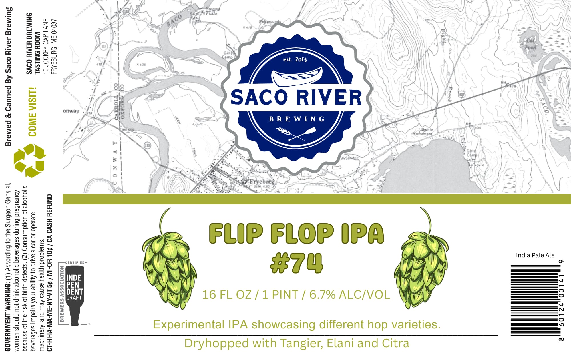 Flip Flop IPA #74 by Saco River Brewing - beer label