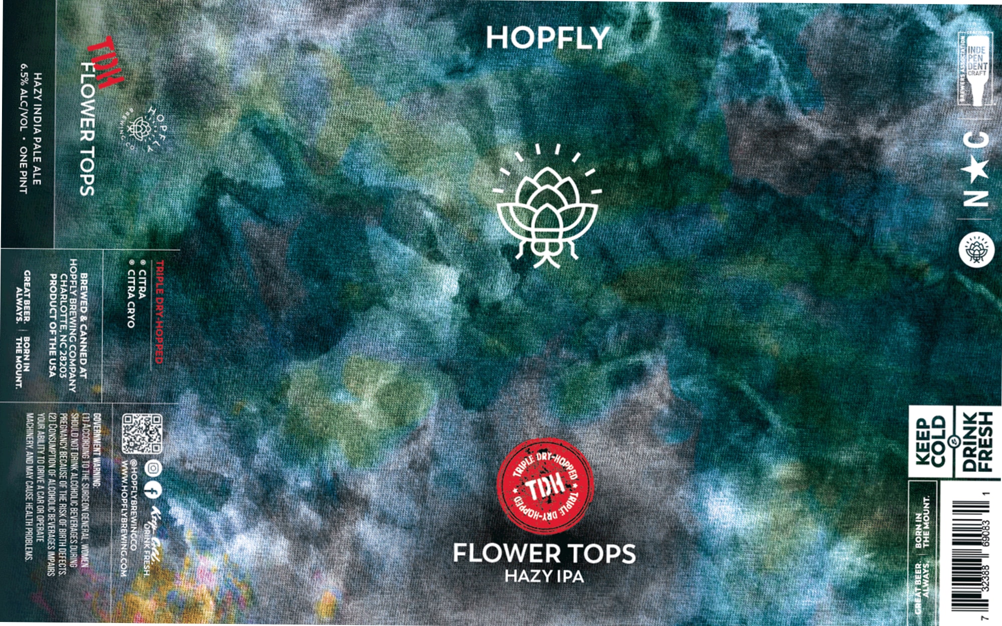 Flower Tops by Hopfly Brewing Company - beer label