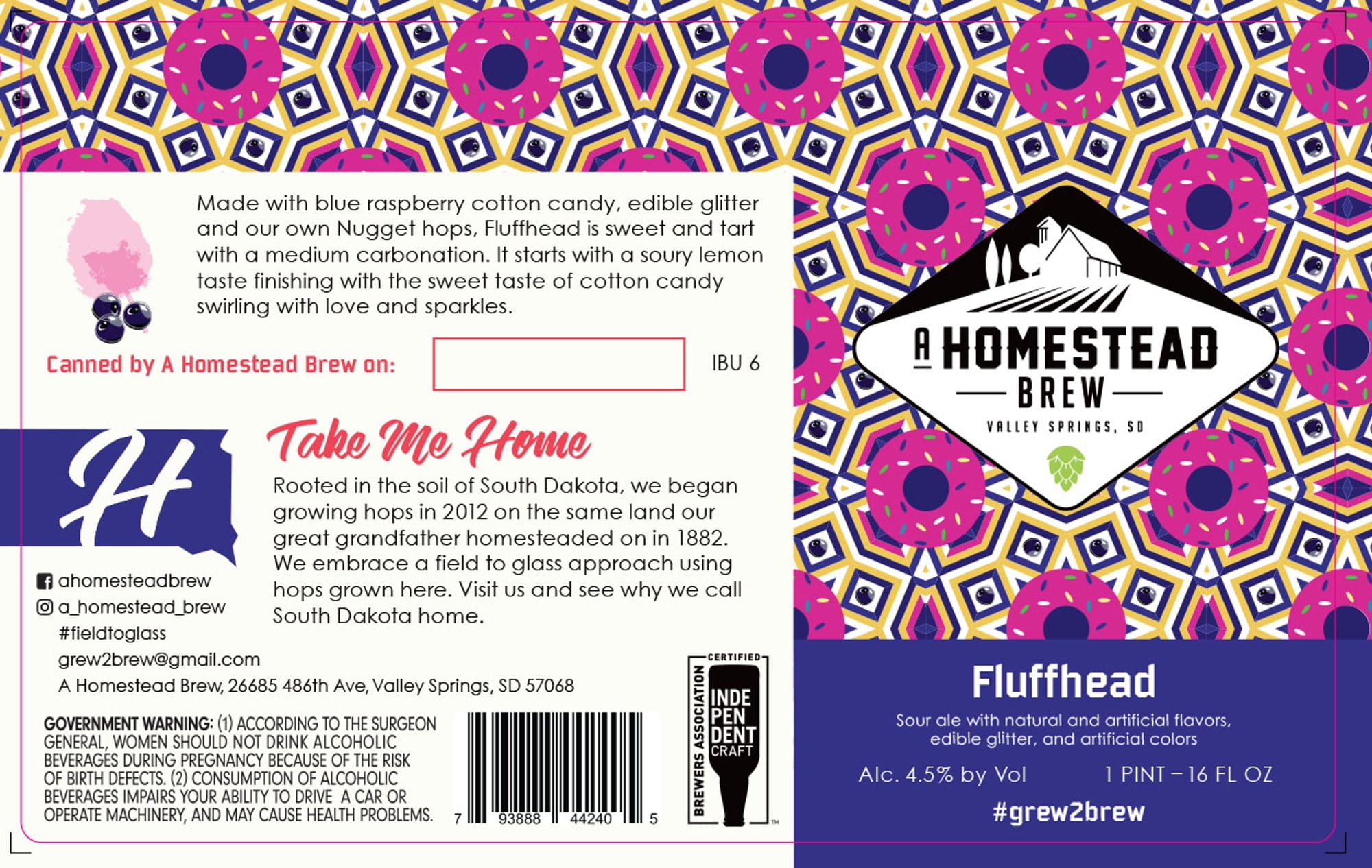 Fluffhead by A Homestead Brew - beer label