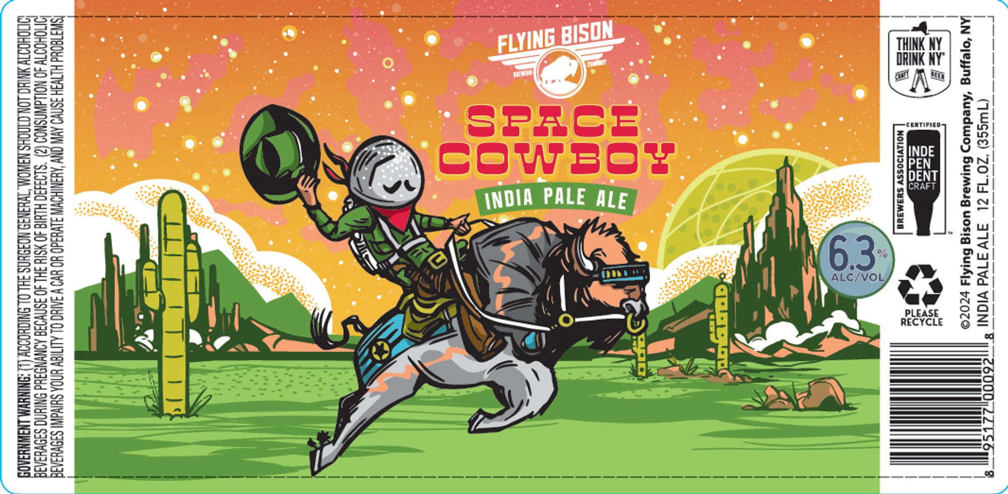Space Cowboy by Flying Bison Brewing - beer label