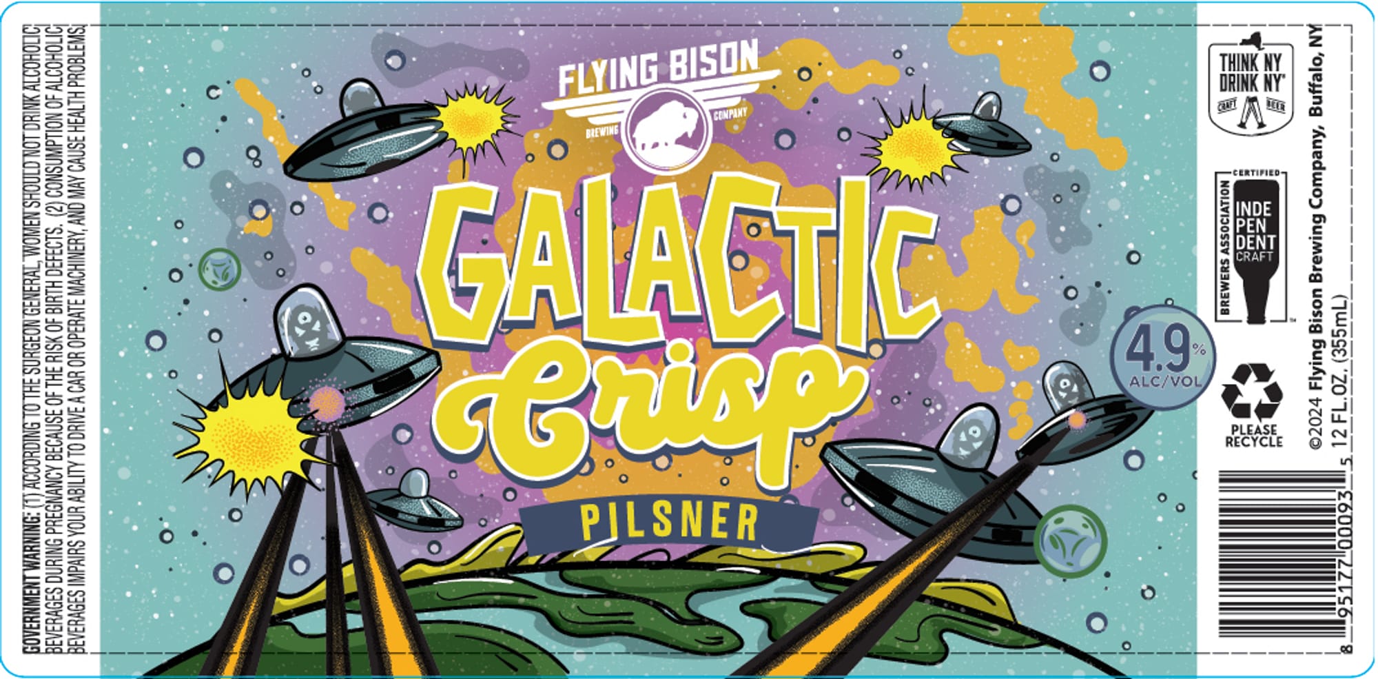 Galactic Crisp by Flying Bison Brewing Company - beer label
