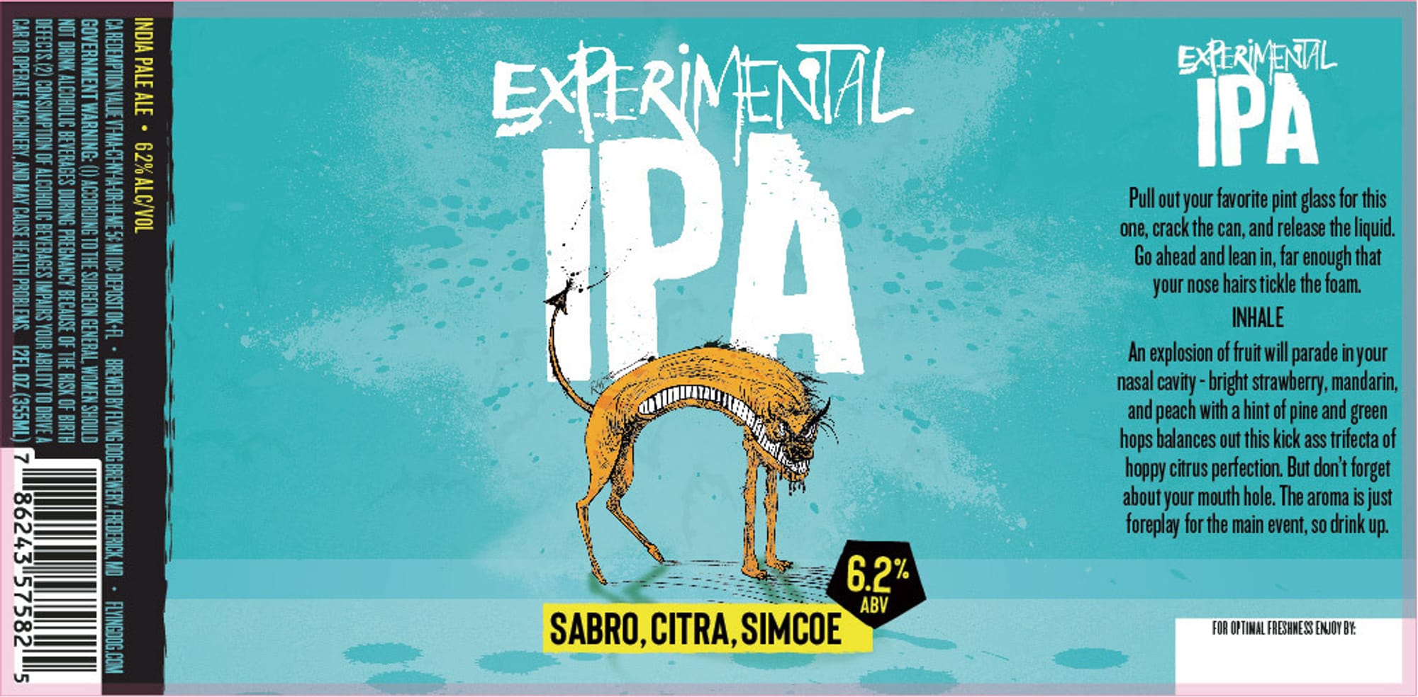 Experimental IPA by Flying Dog Brewery - beer label