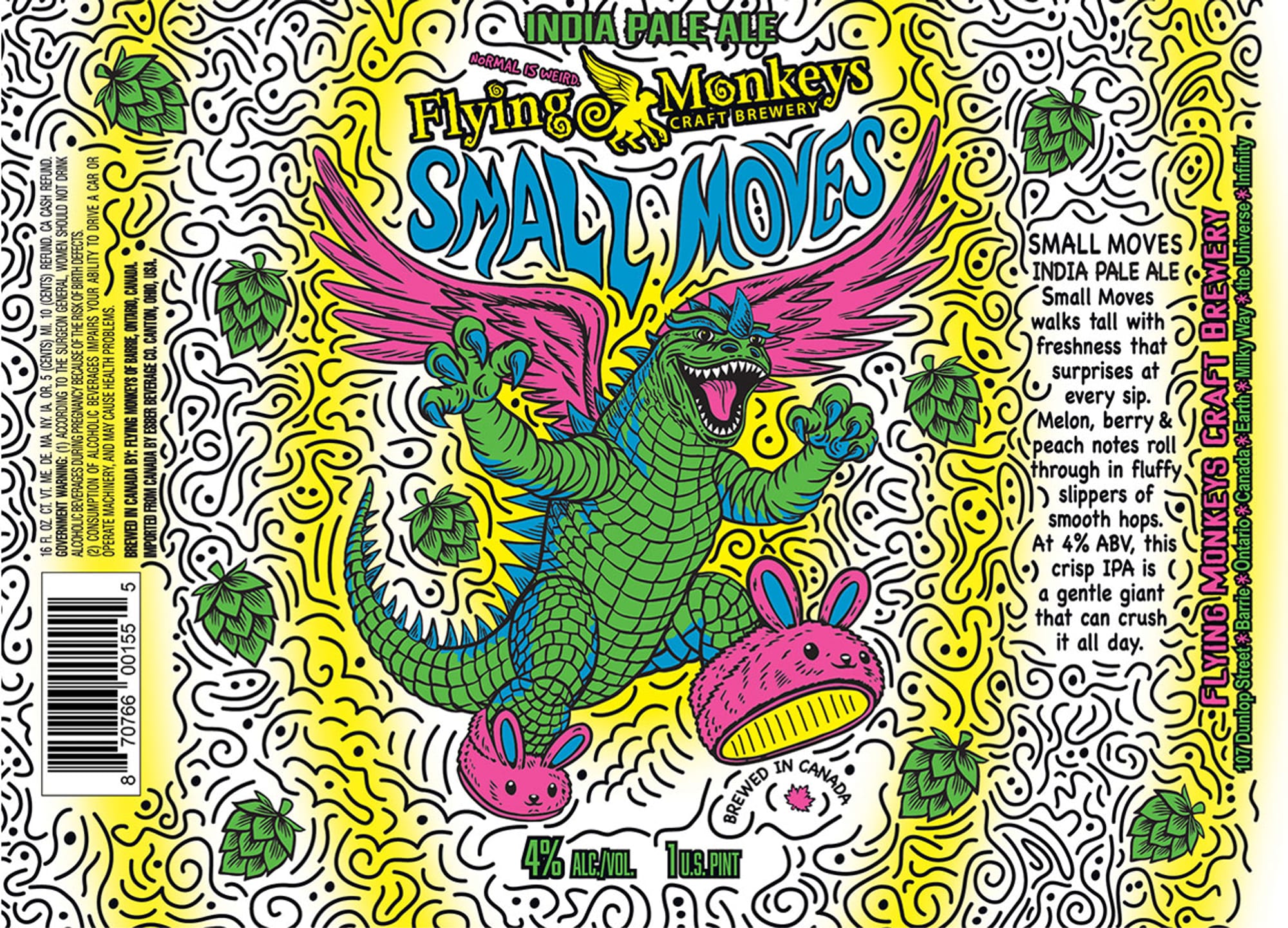 Small Moves by Flying Monkeys Craft Brewery - beer label