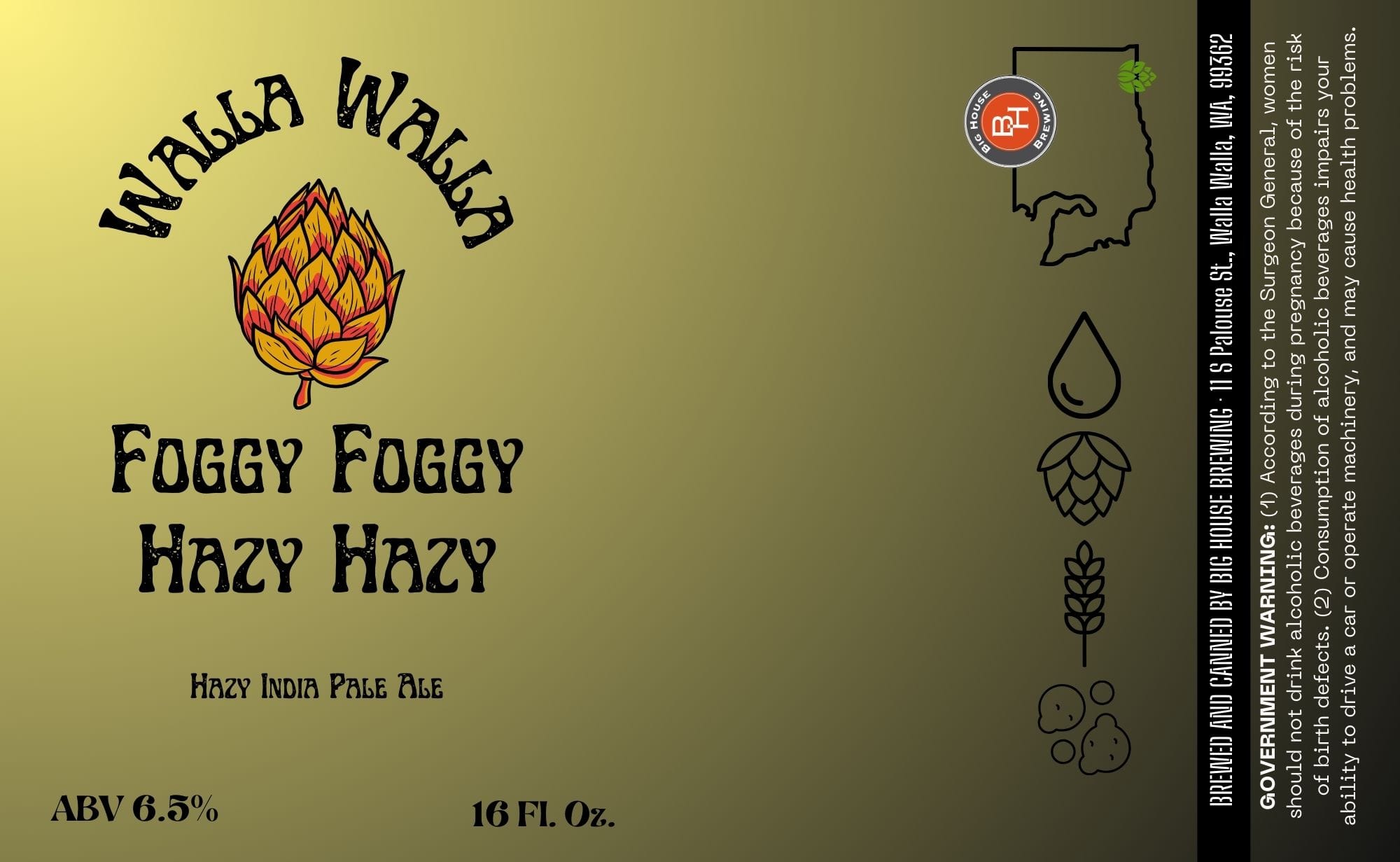Foggy Foggy by Big House Brewing - beer label