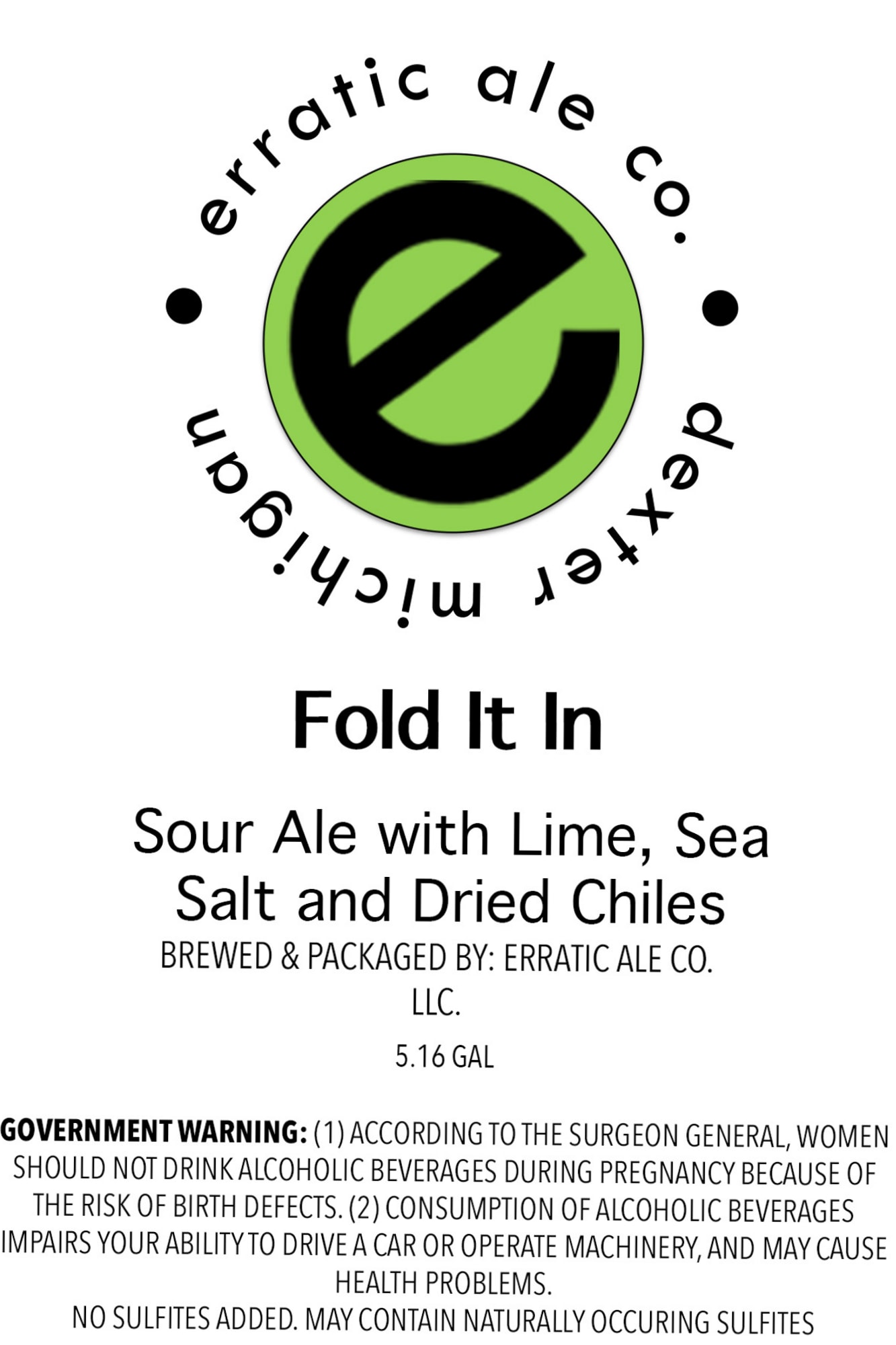 Fold It In by Erratic Ale Co. - beer label