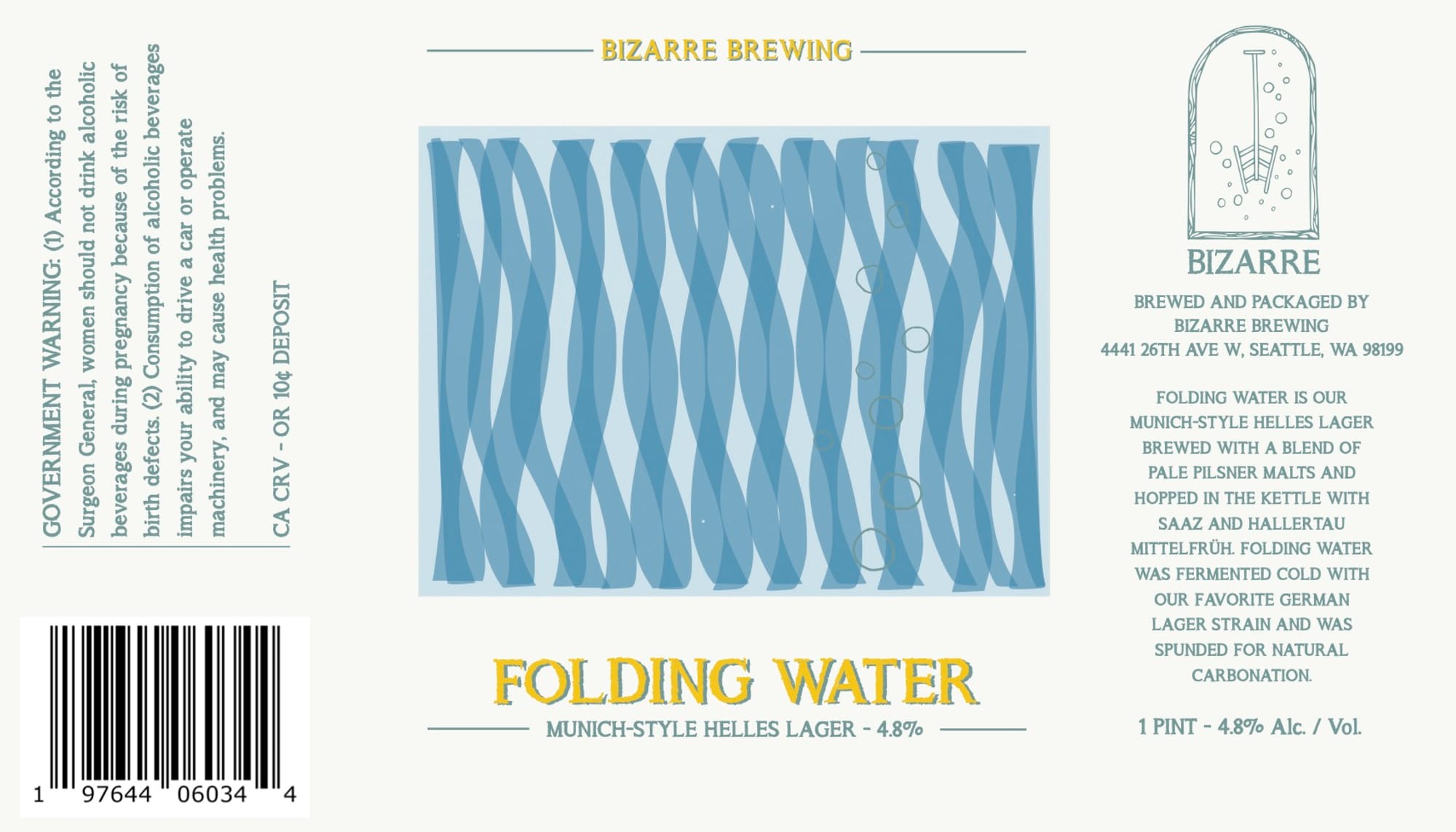 Folding Water by Bizarre Brewing - beer label