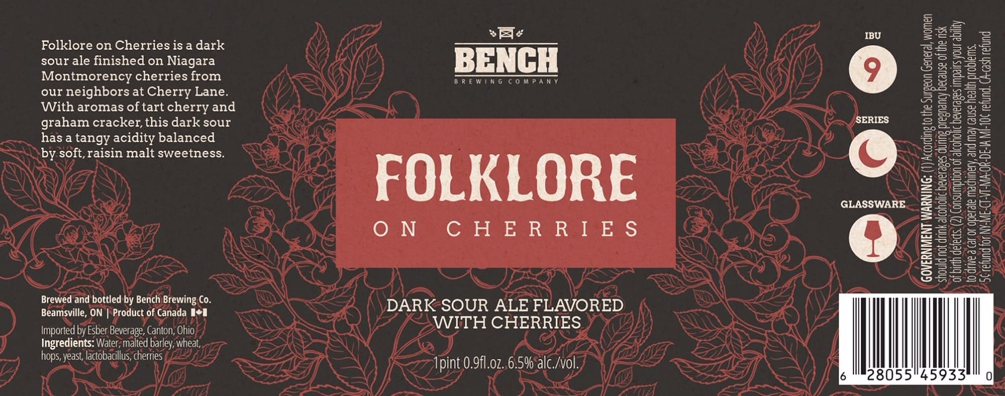 Folklore on Cherries by Bench Brewing Company - beer label