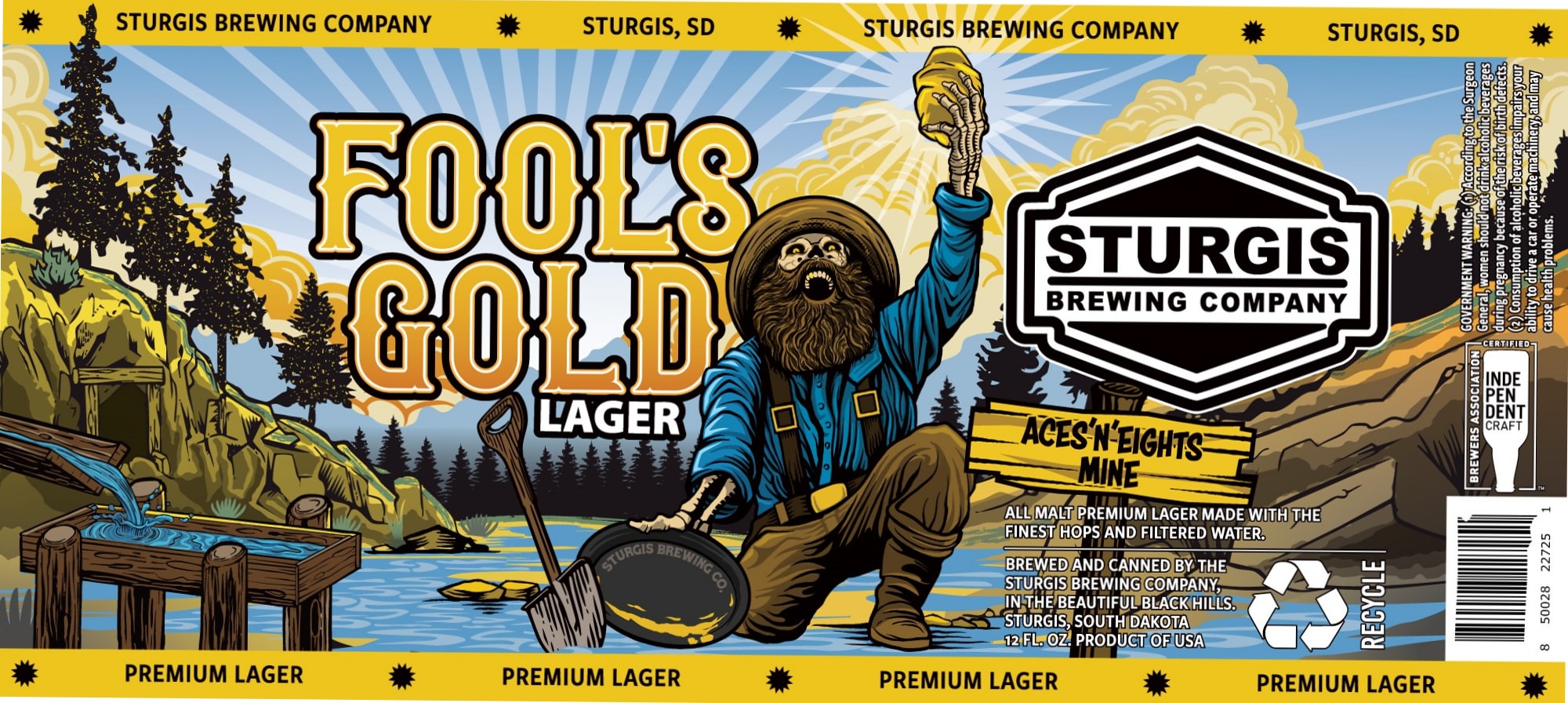 Fool’s Gold Lager by Sturgis Brewing Company - beer label