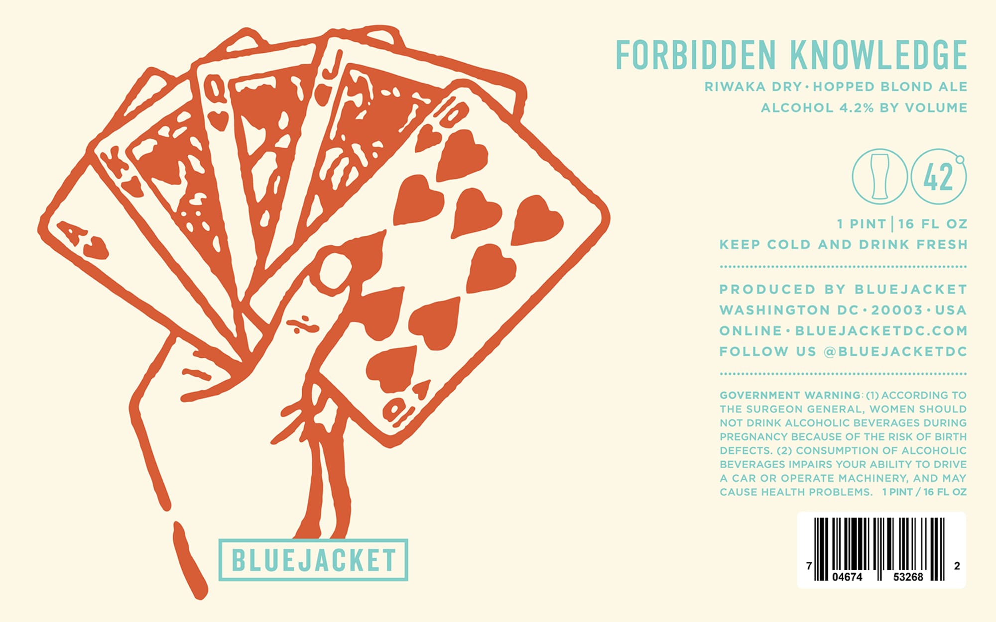 Forbidden Knowledge by Bluejacket - beer label