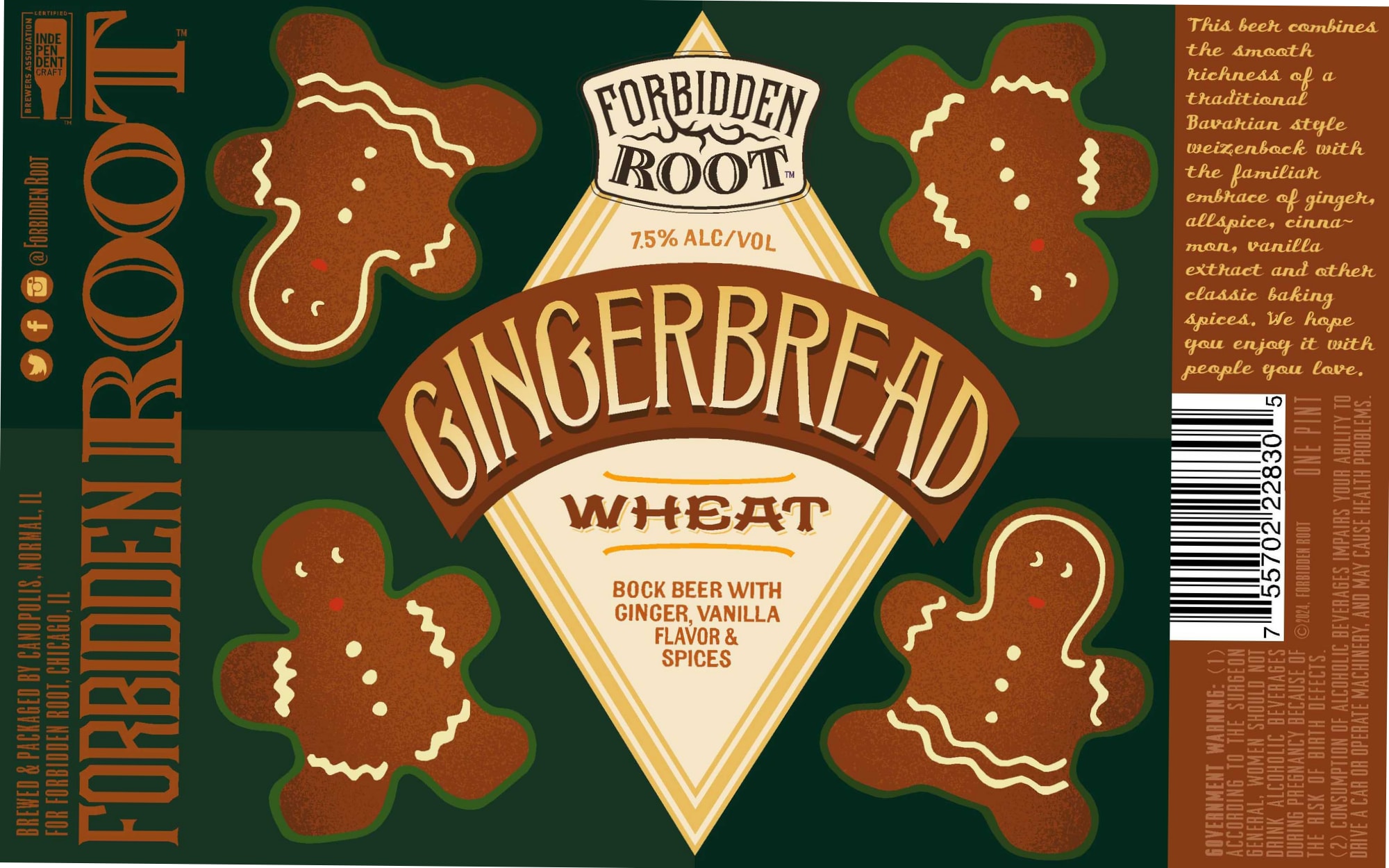 Gingerbread Wheat by Forbidden Root - beer label