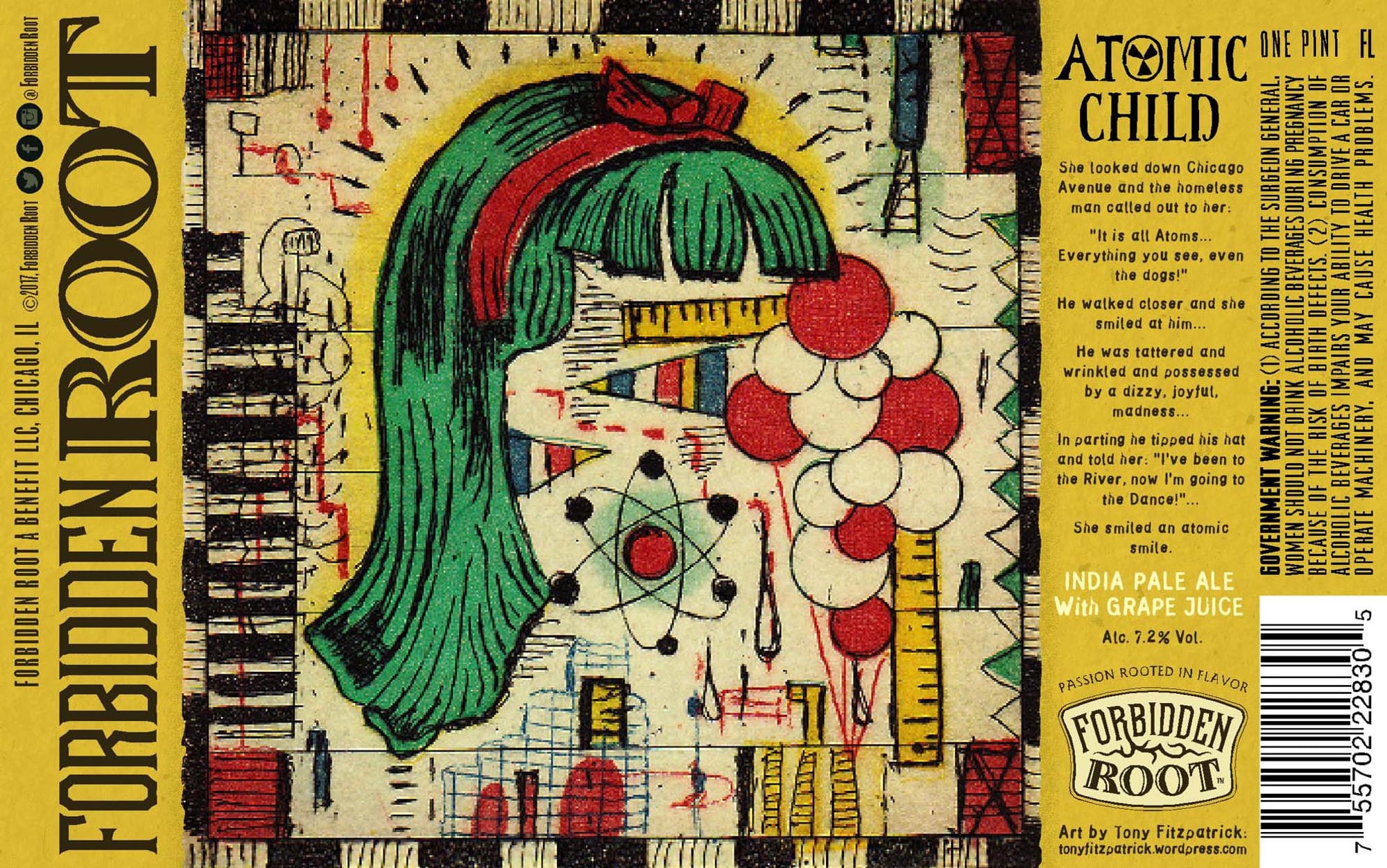 Atomic Child by Forbidden Root - beer label