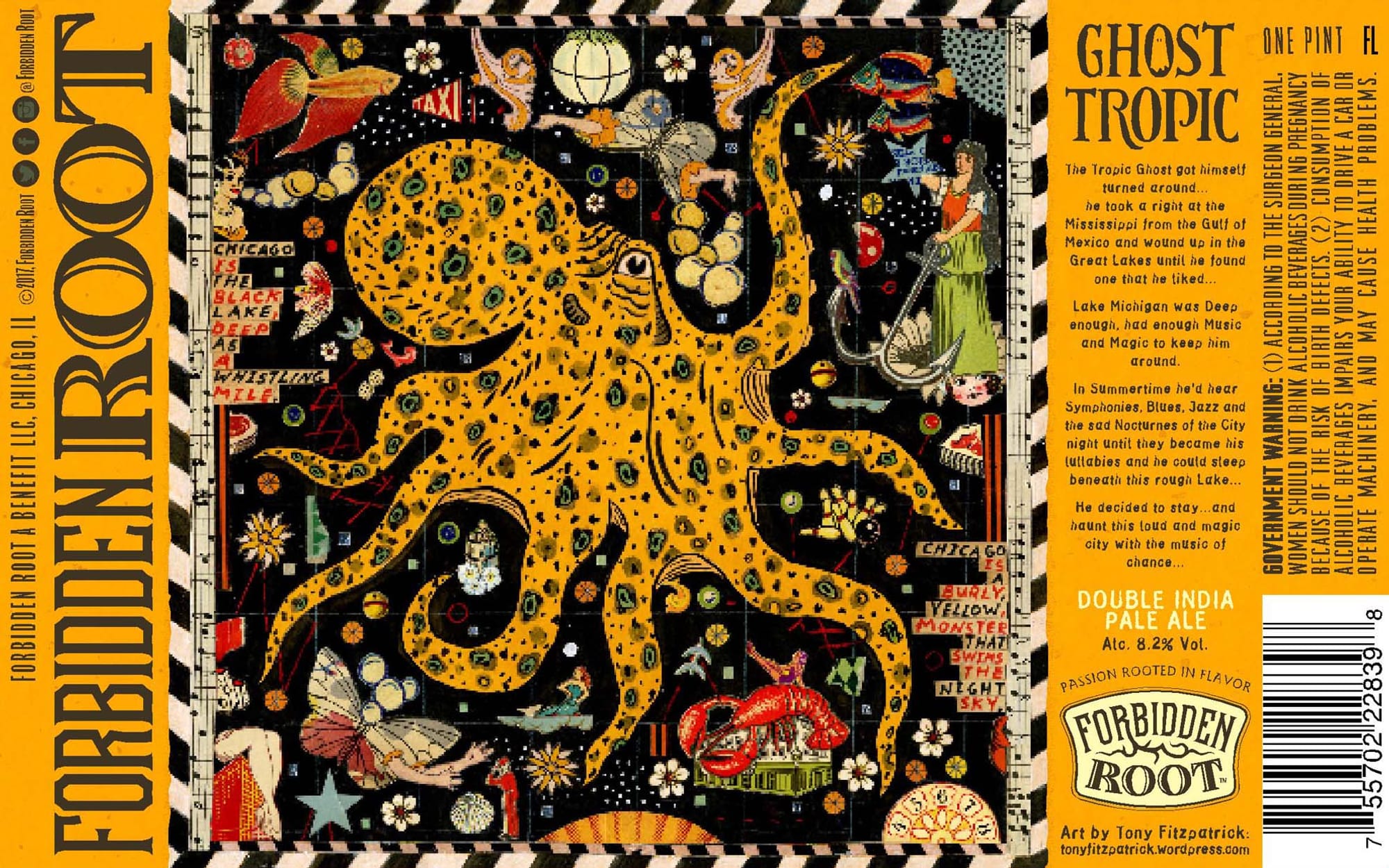 Ghost Tropic by Forbidden Root - beer label