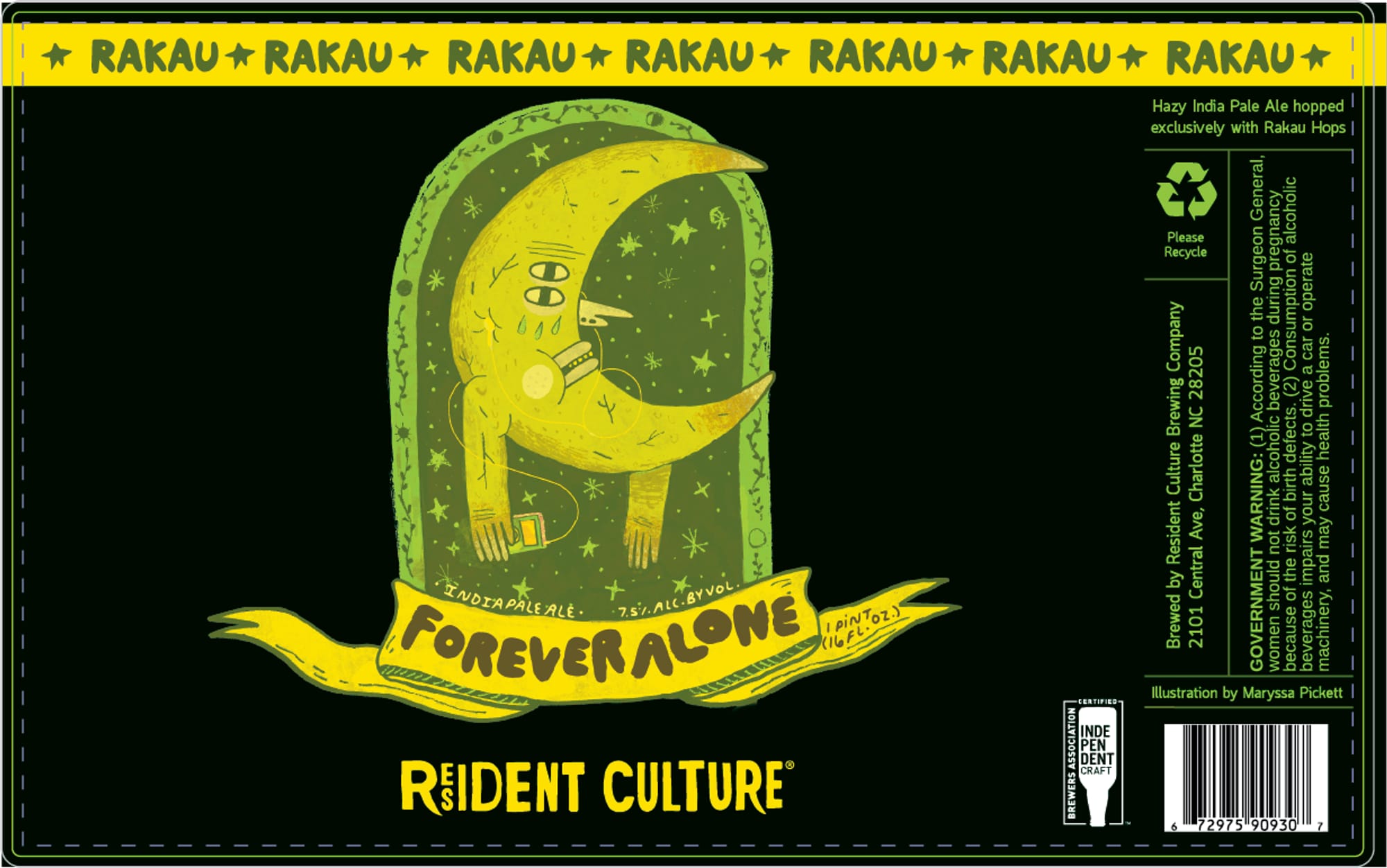Forever Alone by Resident Culture - beer label