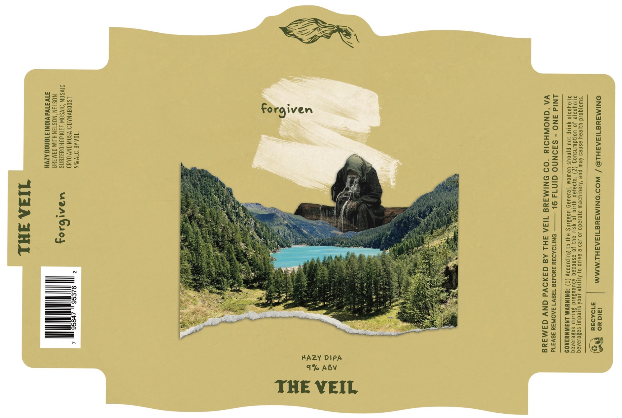 Forgiven by The Veil Brewing Co. - beer label