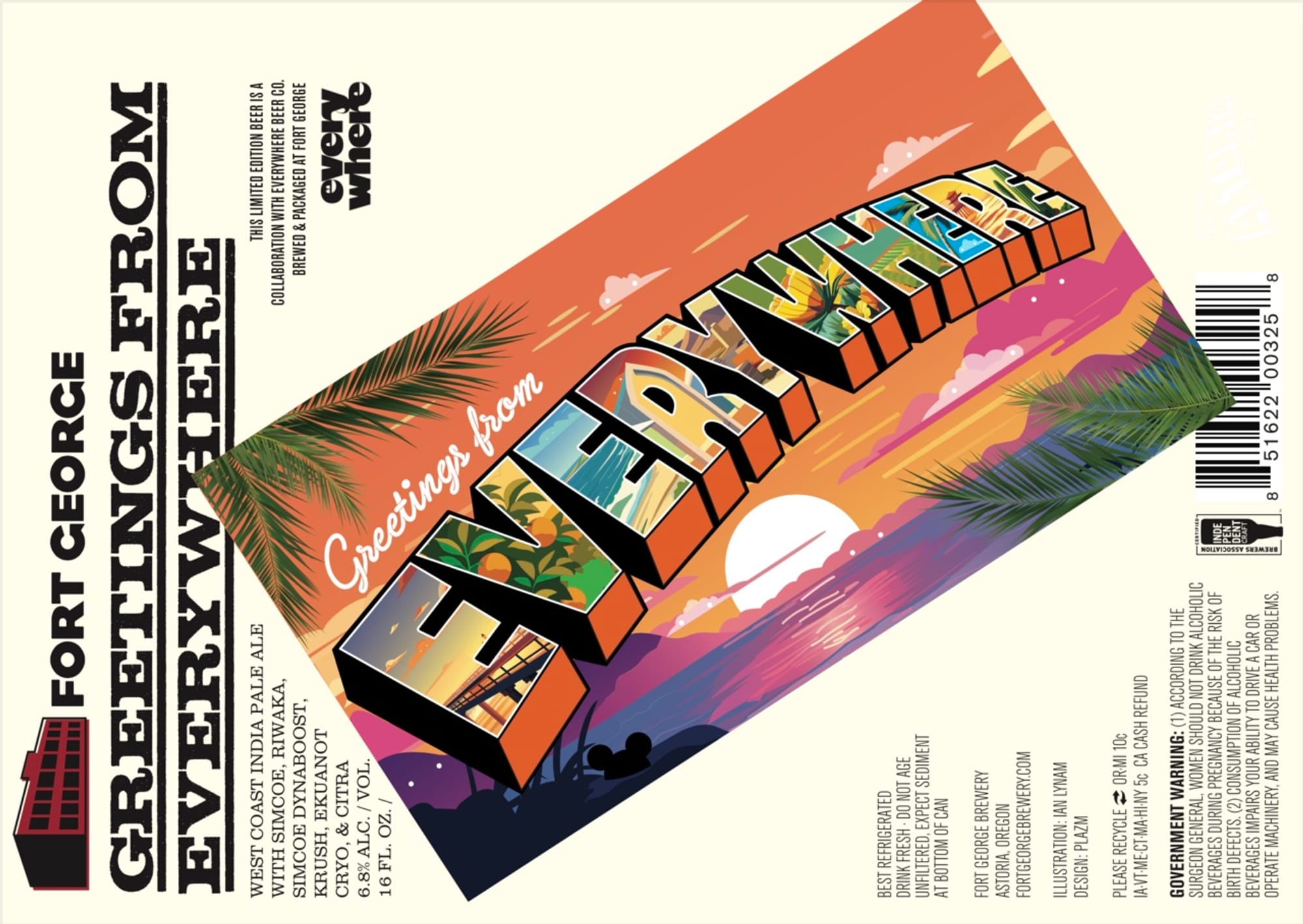 Everywhere by Fort George Brewery - beer label