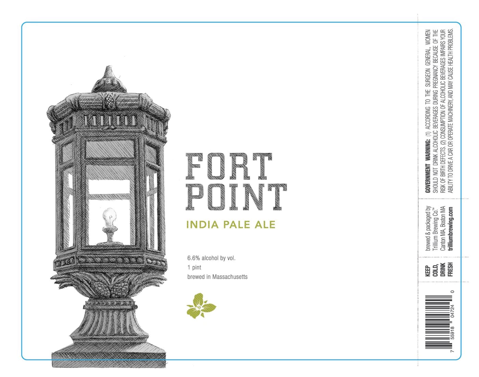 Fort Point IPA by Trillium Brewing Company - beer label