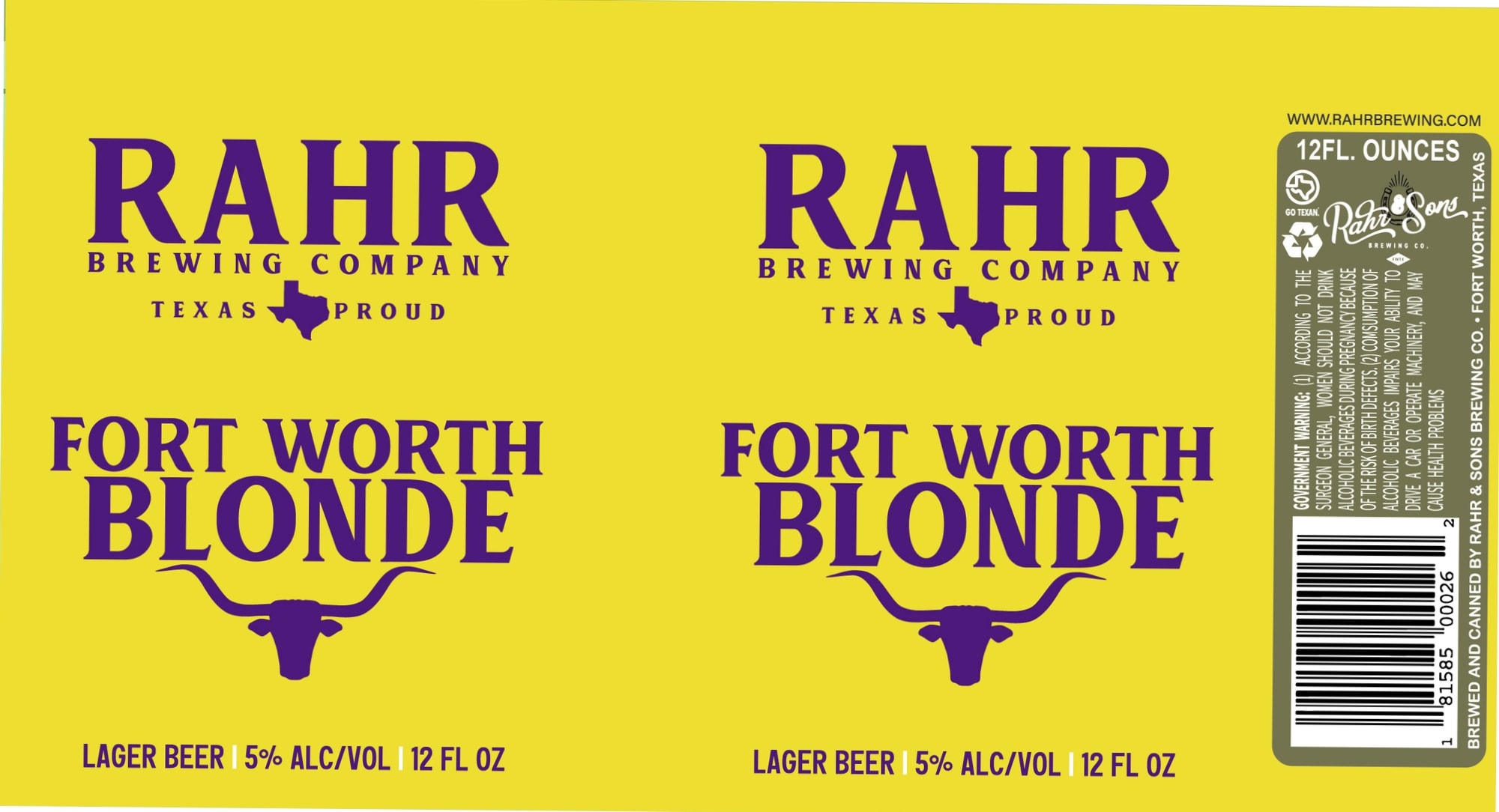Fort Worth Blonde by Rahr & Sons Brewing Company - beer label
