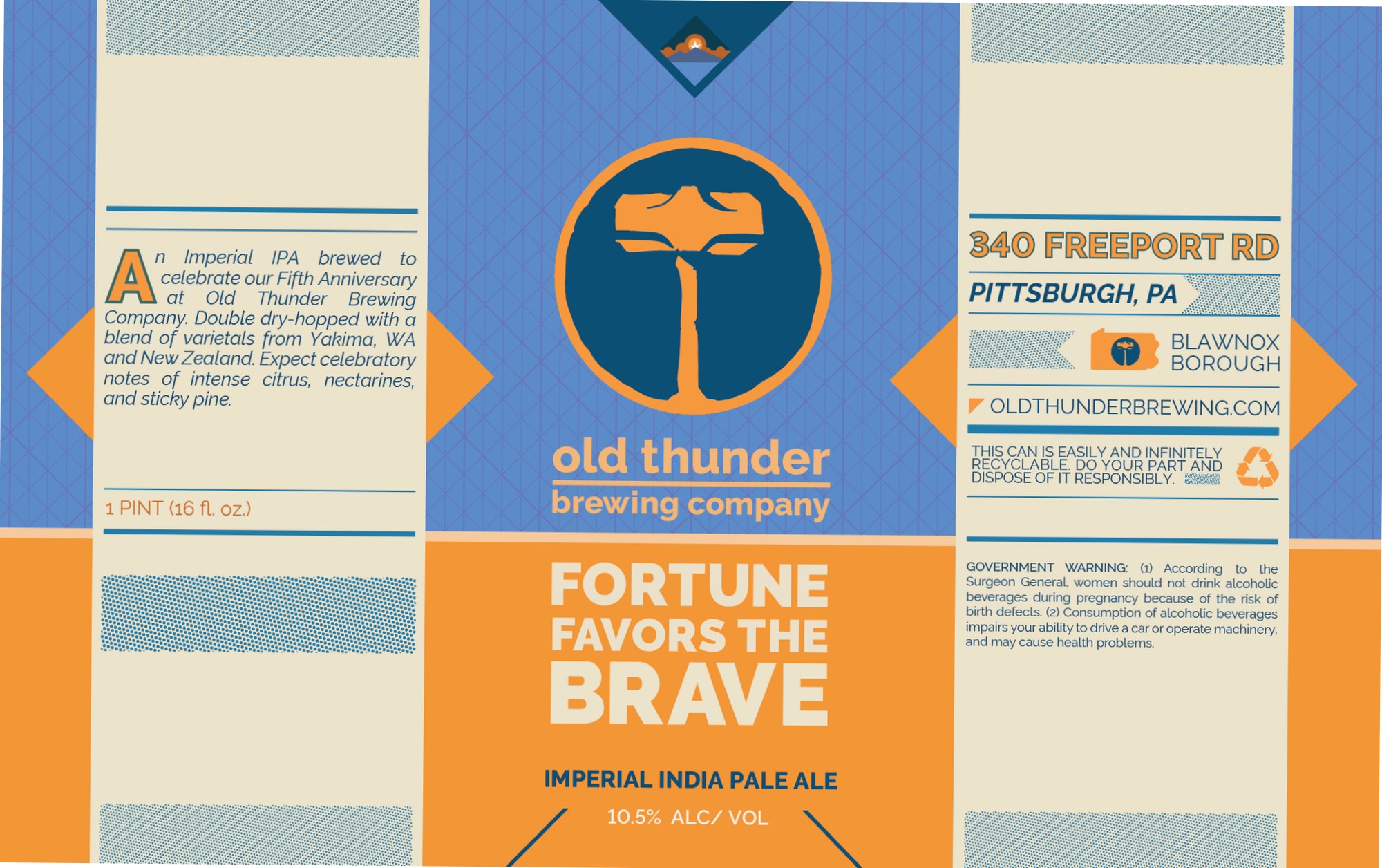 Fortune Favors the Brave by Old Thunder Brewing Company - beer label