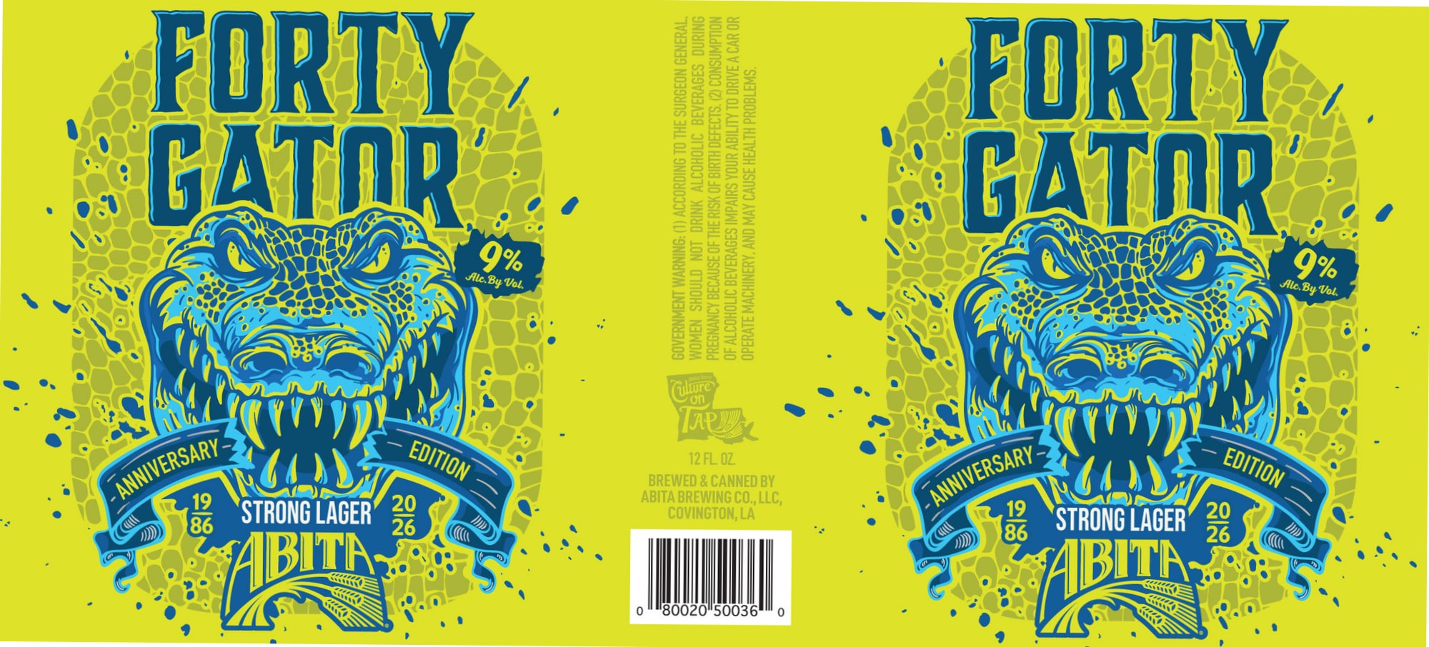 Forty Gator by Abita Brewing Co., LLC - beer label