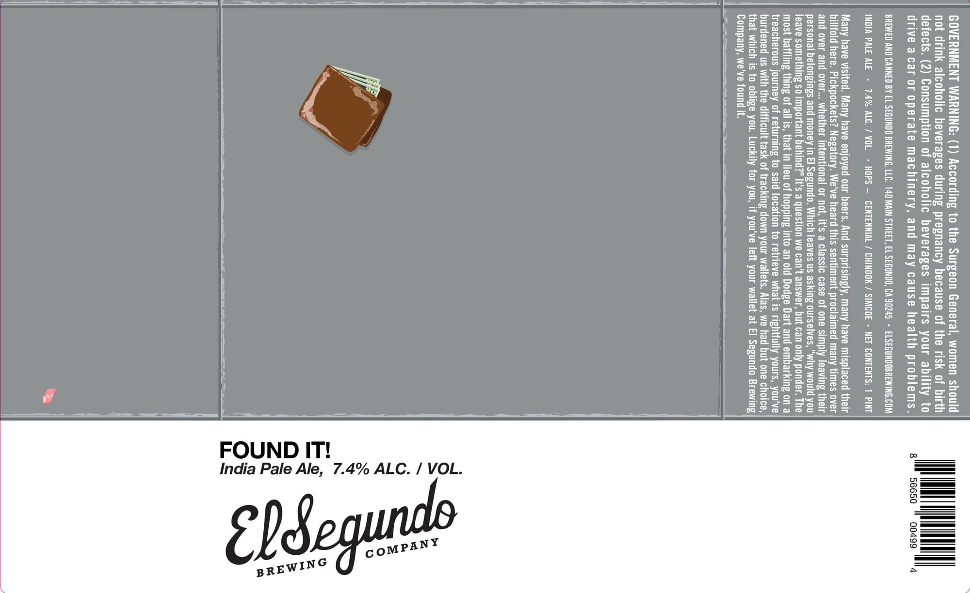 Found It! by El Segundo Brewing Company - beer label