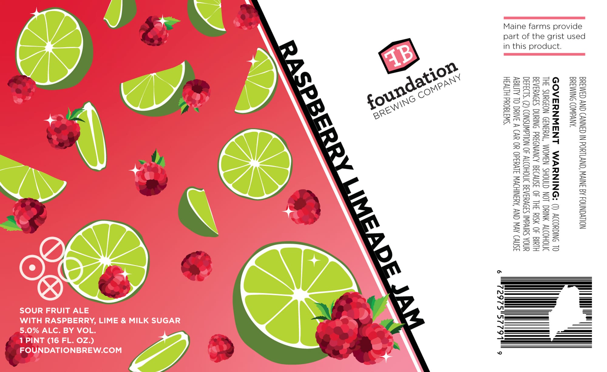 Raspberry Limeade Jam by Foundation Brewing Company - beer label