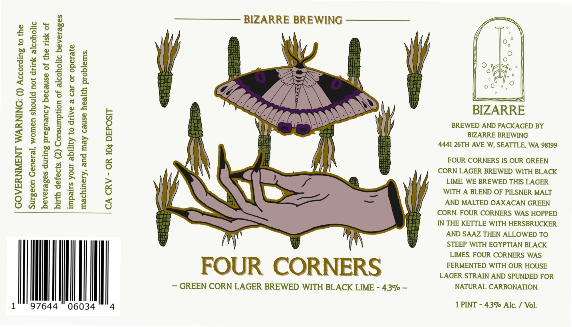 Four Corners by Bizarre Brewing - beer label